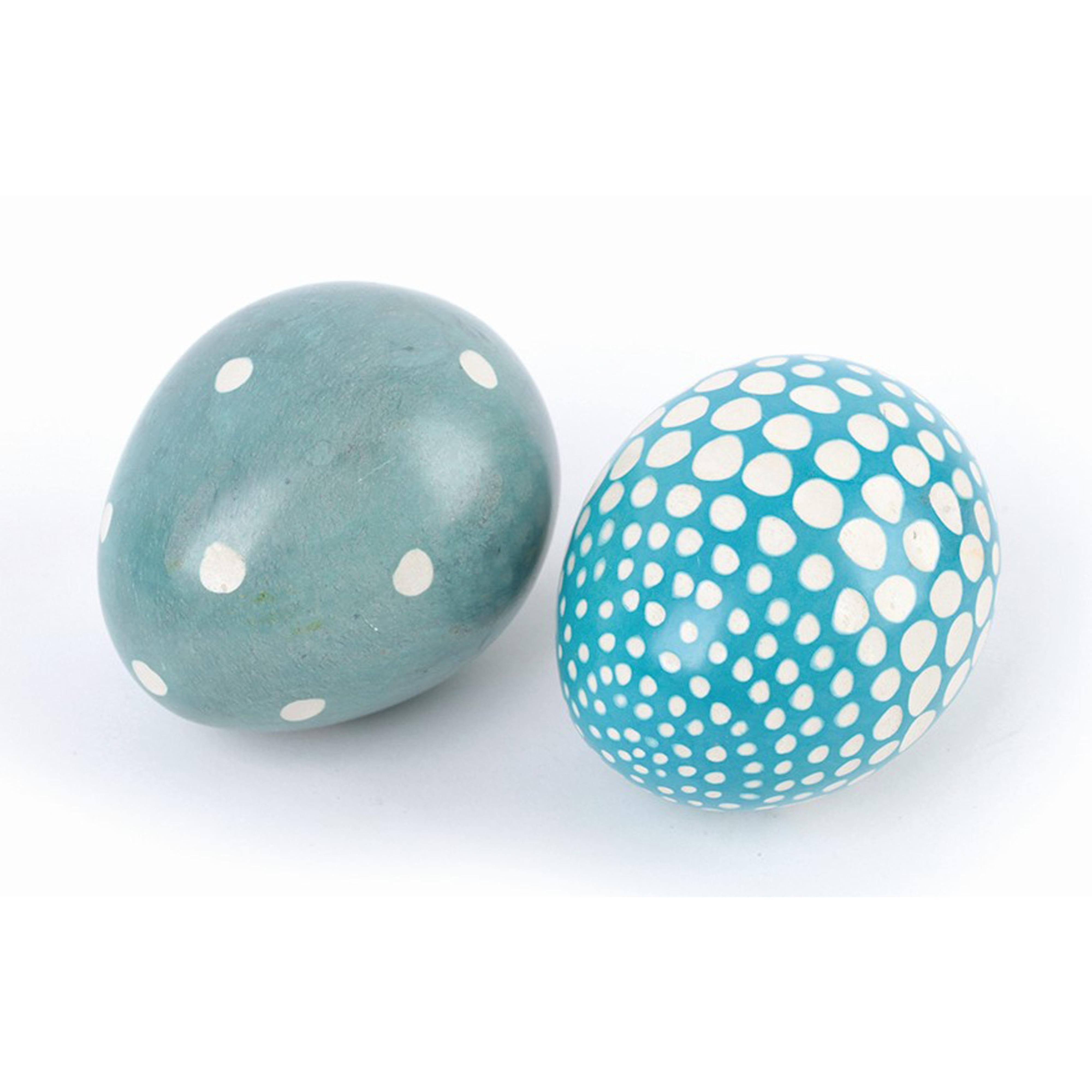 El Puente Osterei Ei "Punkte", 2er-Set, Handmade, Fair Trade