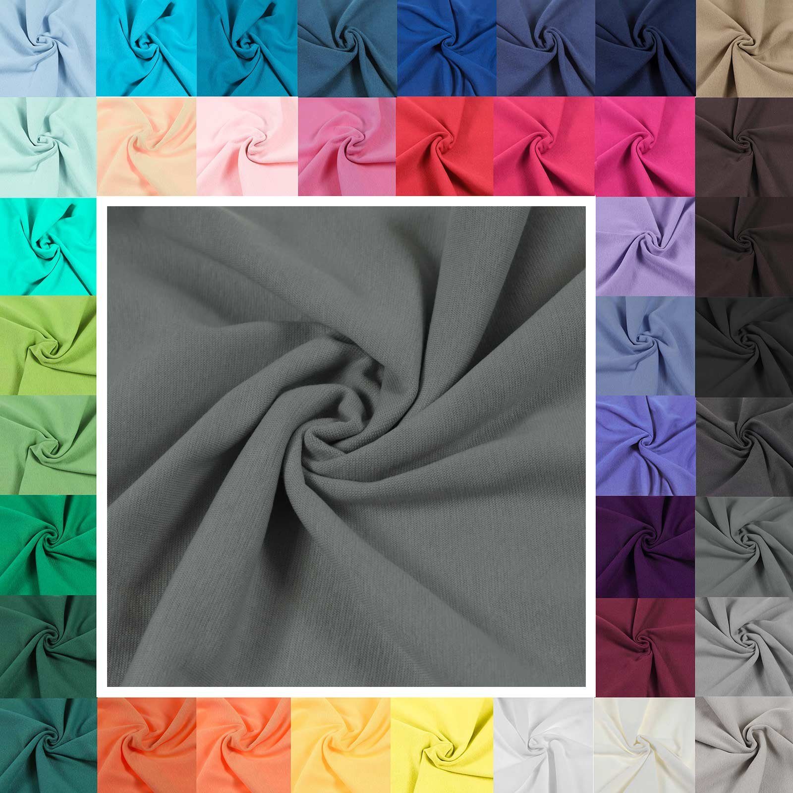 Thumbnail - maDDma Stoff Bündchenstoff Schlauchware 35(70)cm breit Meterware ab 25cm Jersey, dunkelgrau