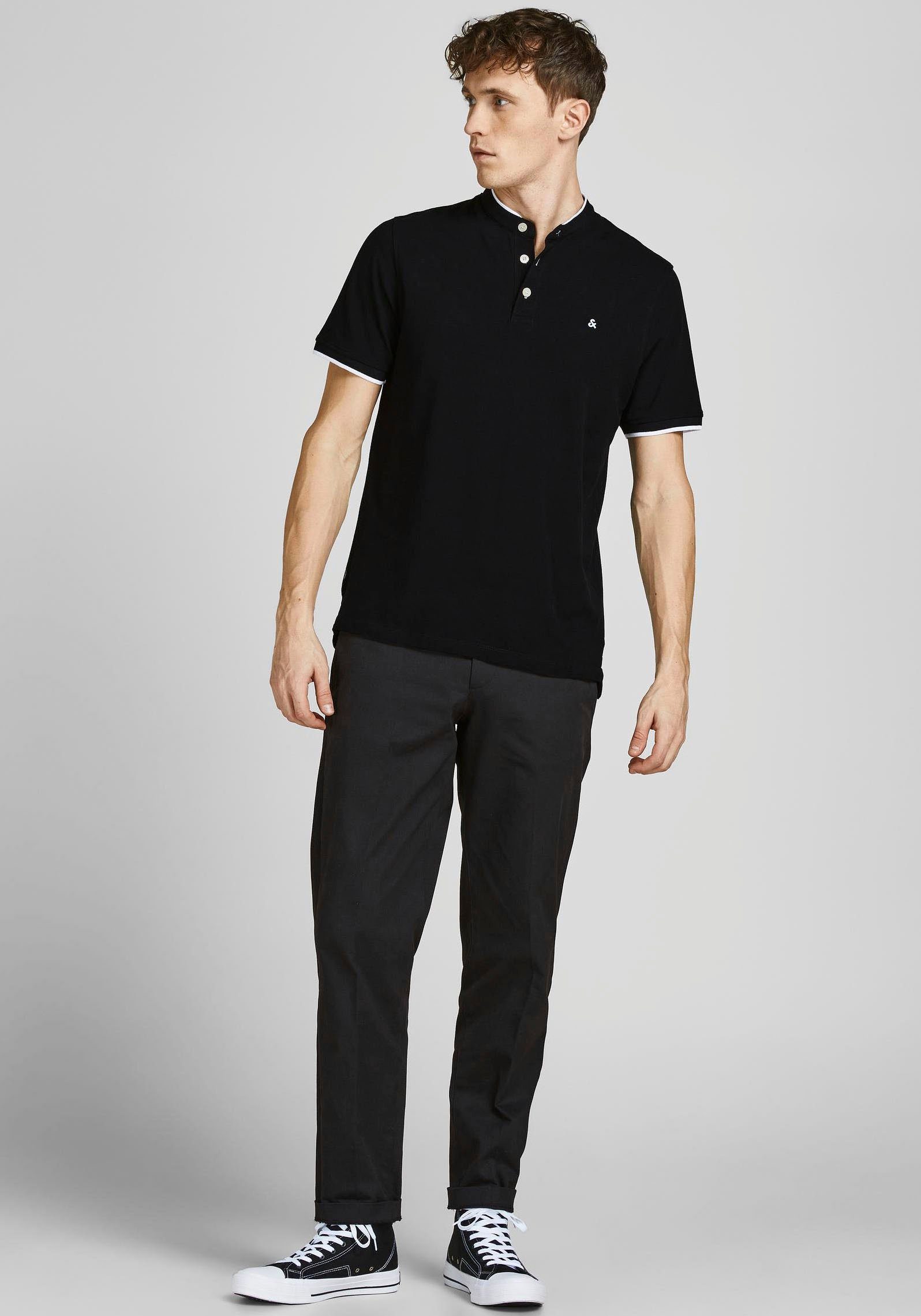 Jack & Jones Kurzarmshirt PAULOS MAO POLO mit kontrastfarbiger Kante am sch günstig online kaufen