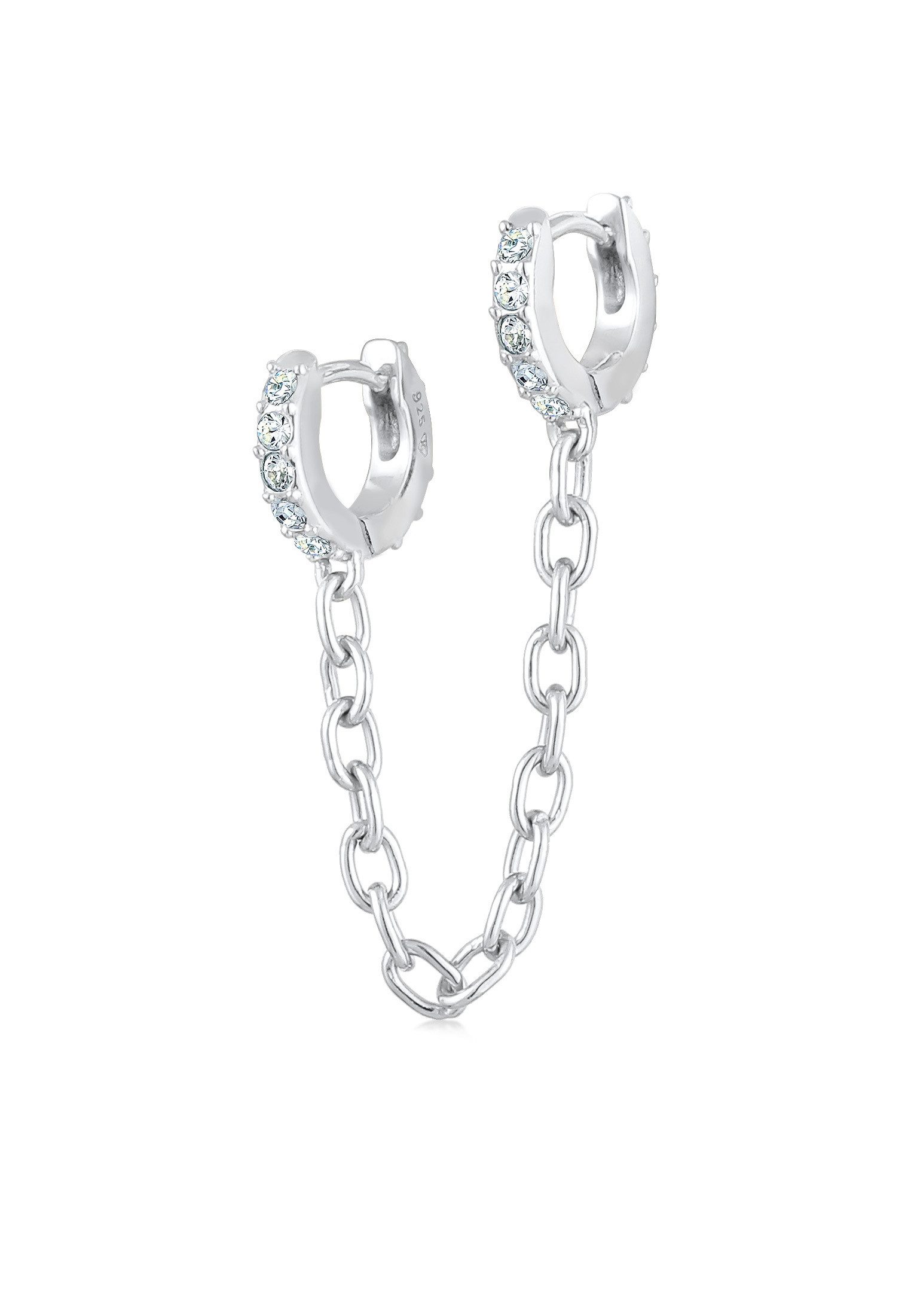 Elli Paar Creolen Creole 925 Silber, mit Kristallen von Swarovski®
