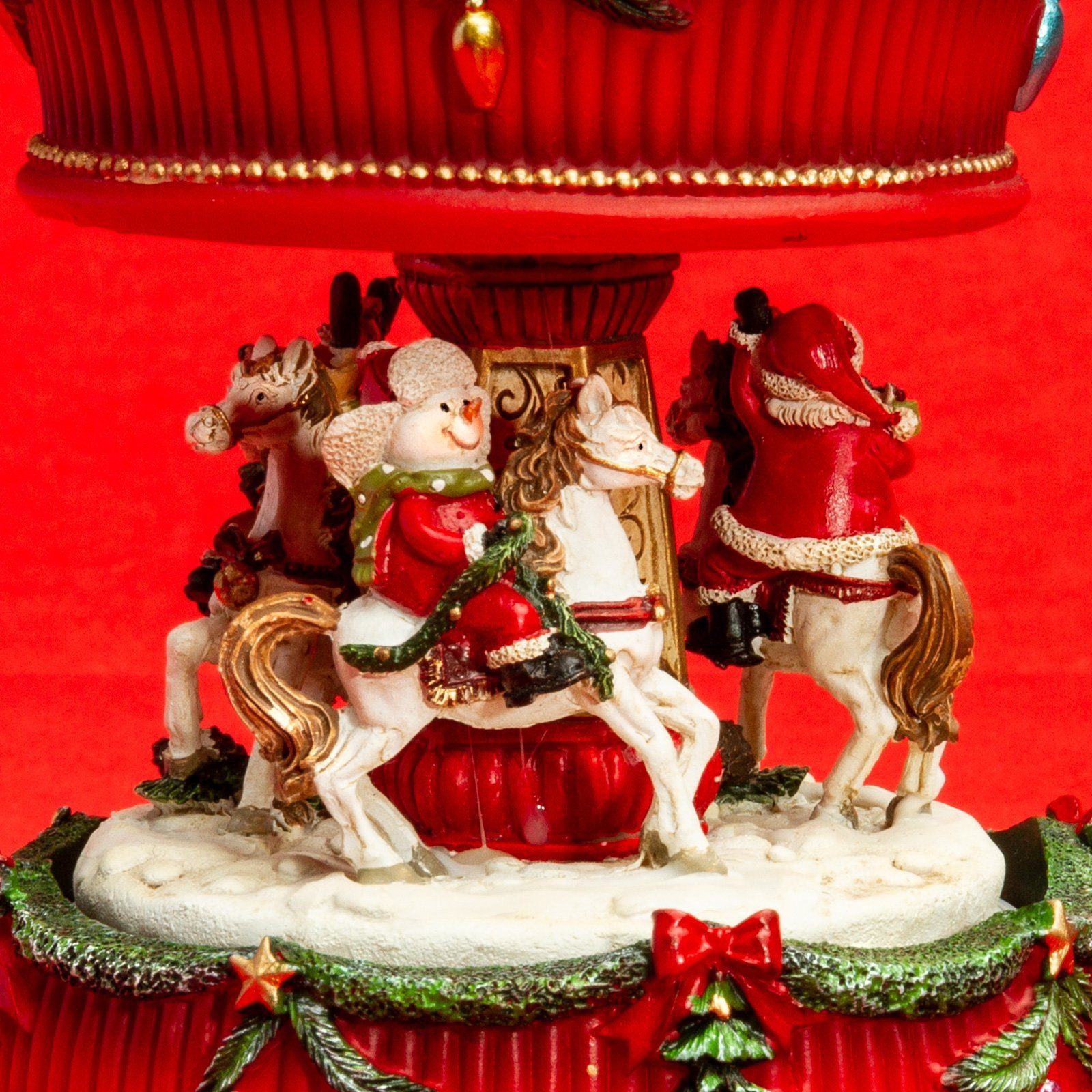SIKORA Weihnachtsfigur SD08 Spieldose Pferde für Karussell Weihnachten