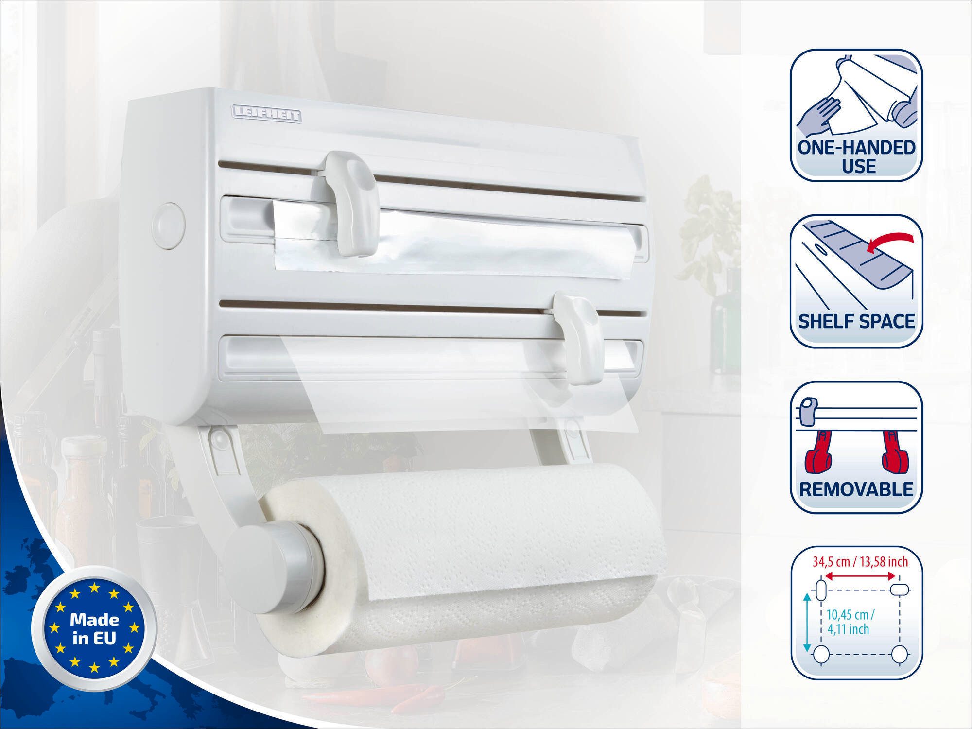 Leifheit Küchenrollenhalter Wandrollenhalter Parat F2, (1-St), für 3 Rollen günstig online kaufen