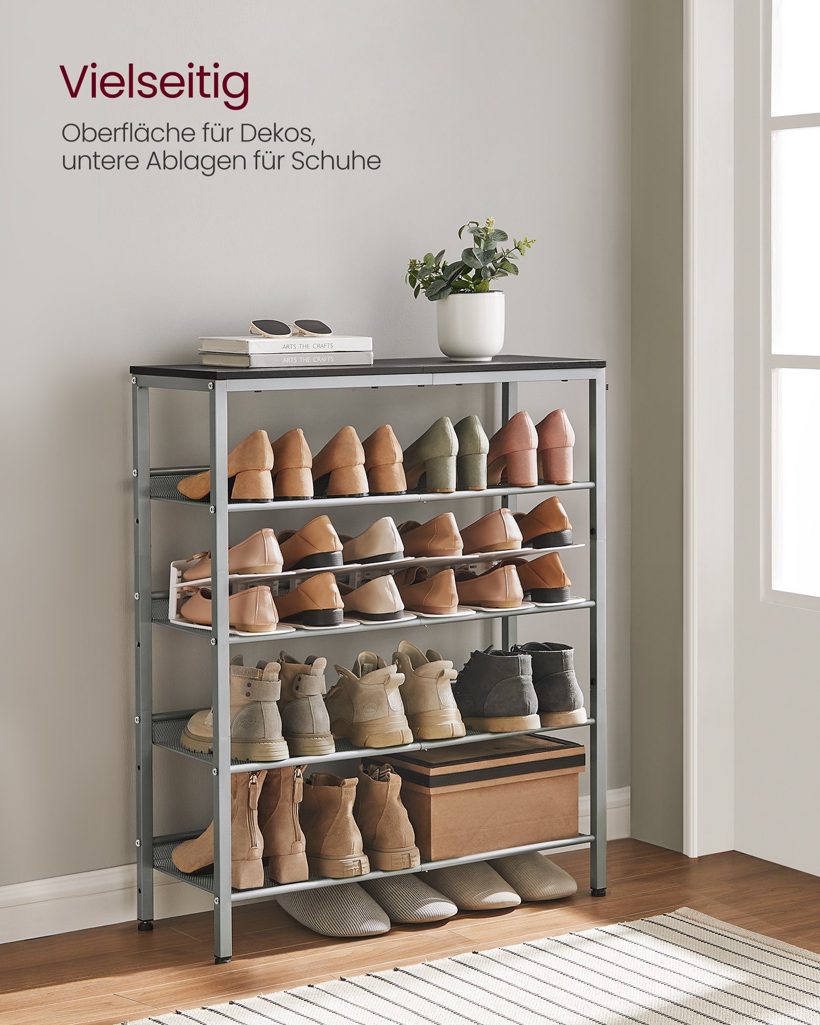 VASAGLE Schuhregal Schuhablage, platzsparend für Eingangsbereich Flur, Meta günstig online kaufen