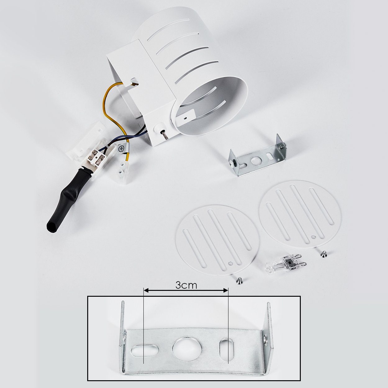 hofstein Wandleuchte »Terne« moderne Wandlampe aus Metall in Weiß, ohne Leuchtmittel, G9, mit Lichteffekt an der Wand, An-/Ausschalter – Bild 5 von 5