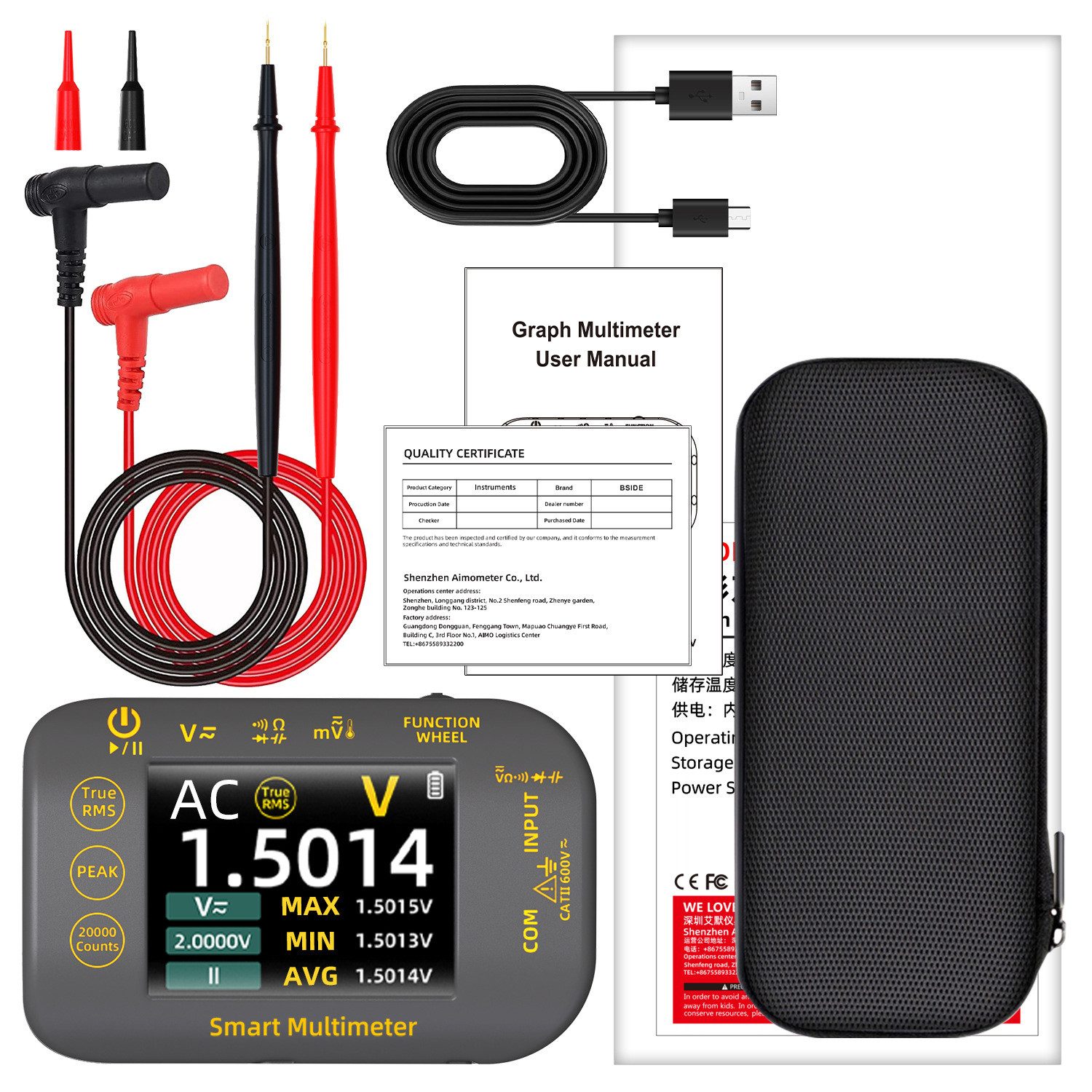 Multimeter Präzisions-Tischmultimeter mit 20.000 Counts & Farbdisplay