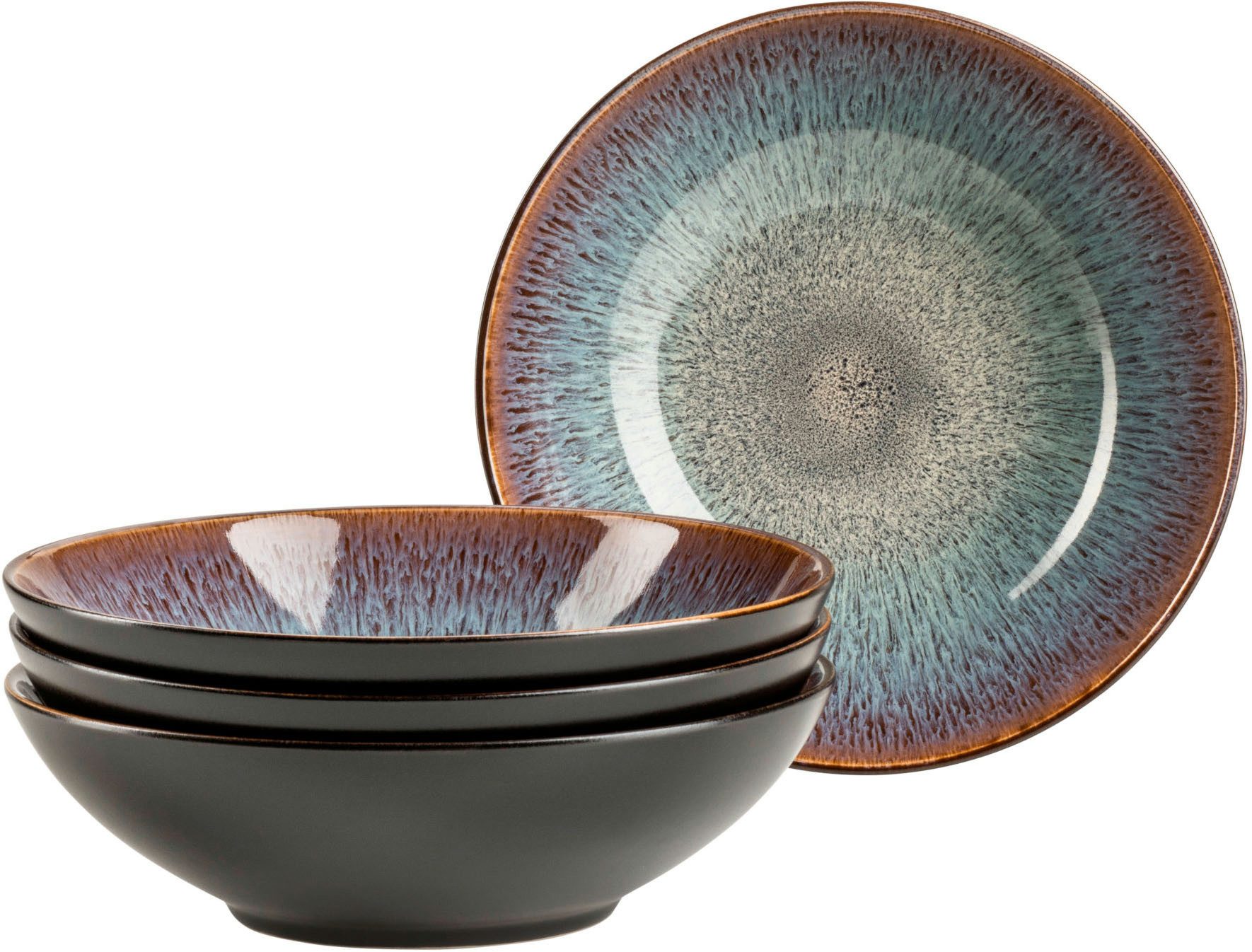 MÄSER Suppenteller TEONA, Teller Set, Steinzeug, (4 St)
