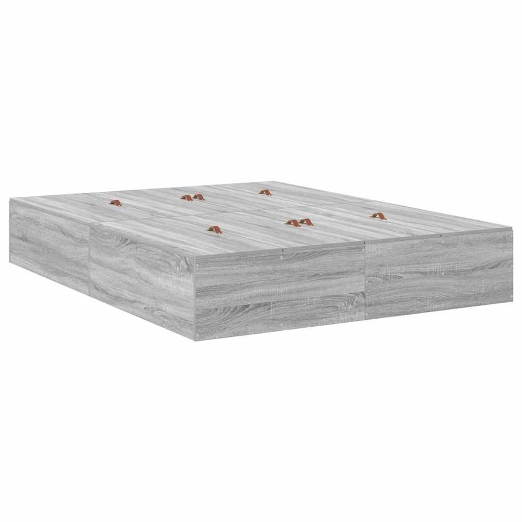 vidaXL Bett Bettgestell Grau Sonoma 200 günstig online kaufen
