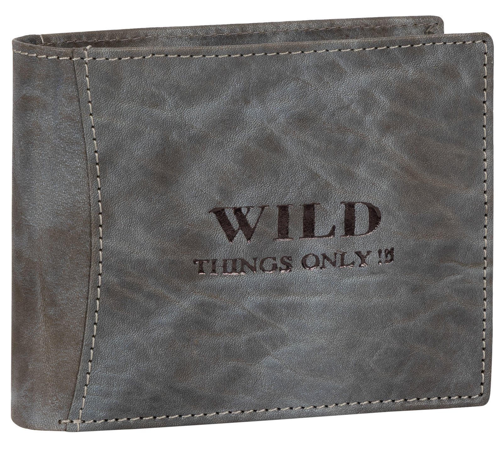 Wild Things Only !!! Geldbörse Wild Things Only !!! Leder Portemonnaie Geldbörse Herren Querformat