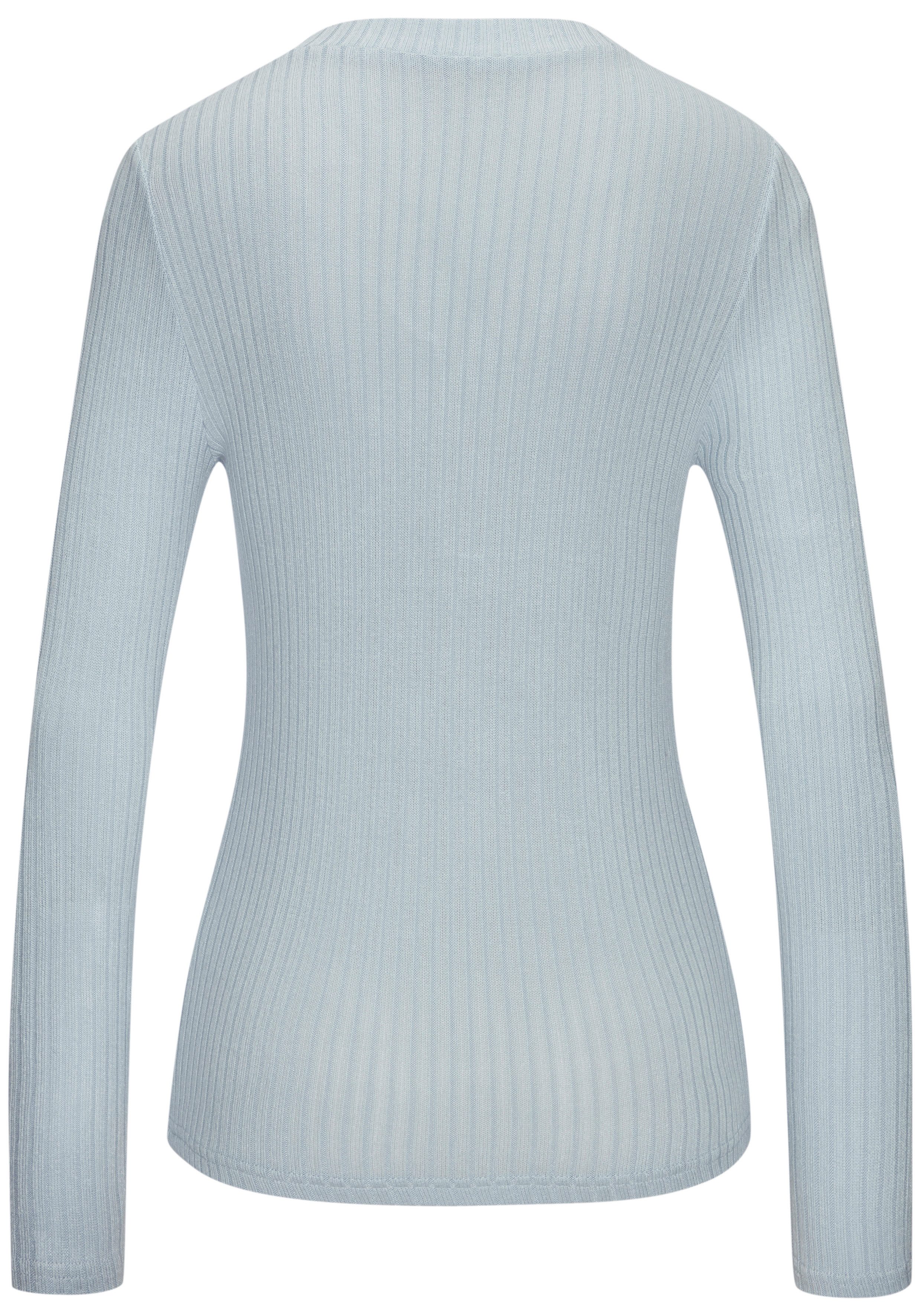 LASCANA Langarmshirt mit kurzer Knopfleiste aus weicher Viskose-Ripp-Qualität