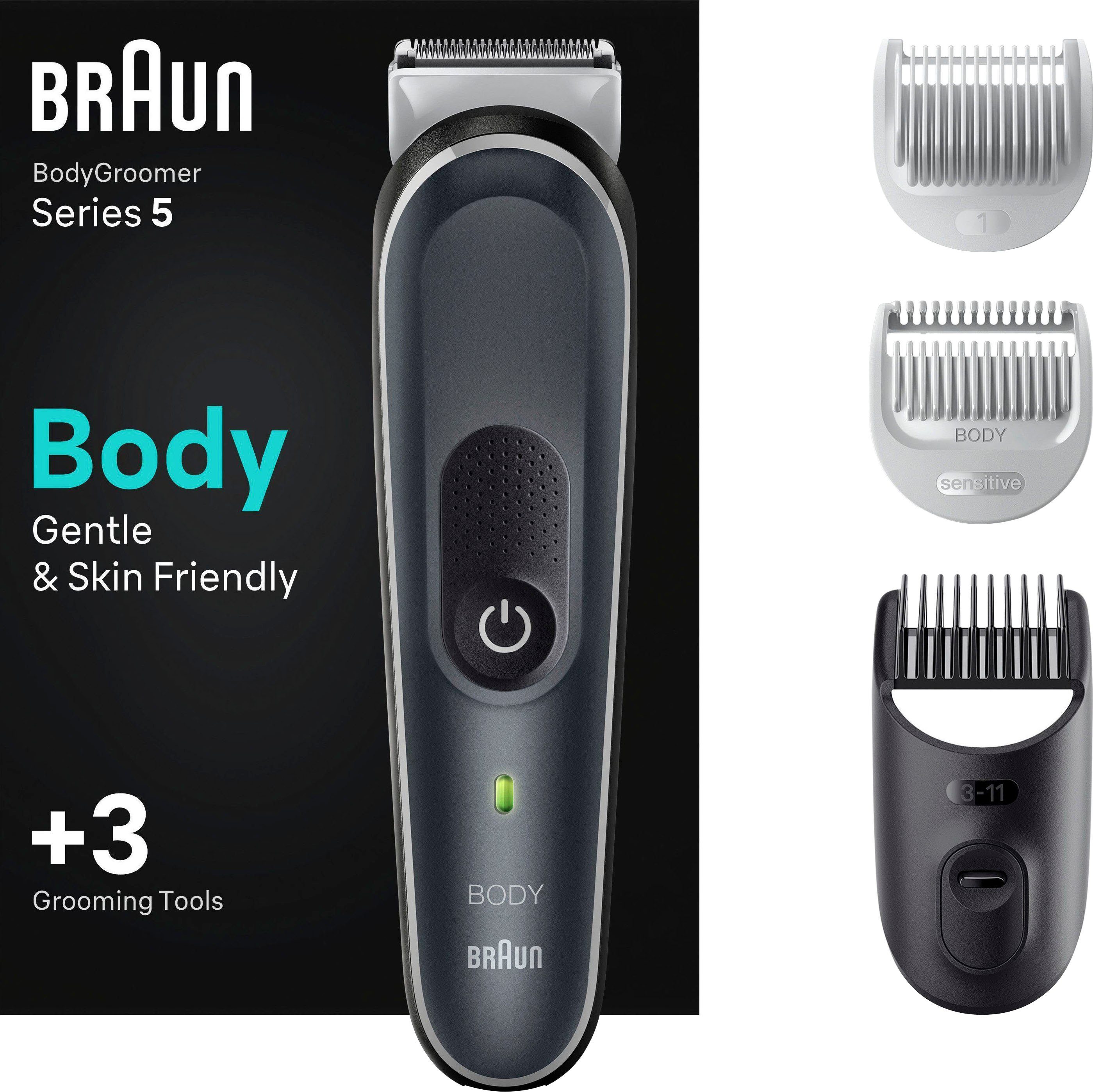 Braun Haarschneider Bodygroomer BG5340, Wasserdicht SkinShield-Technologie