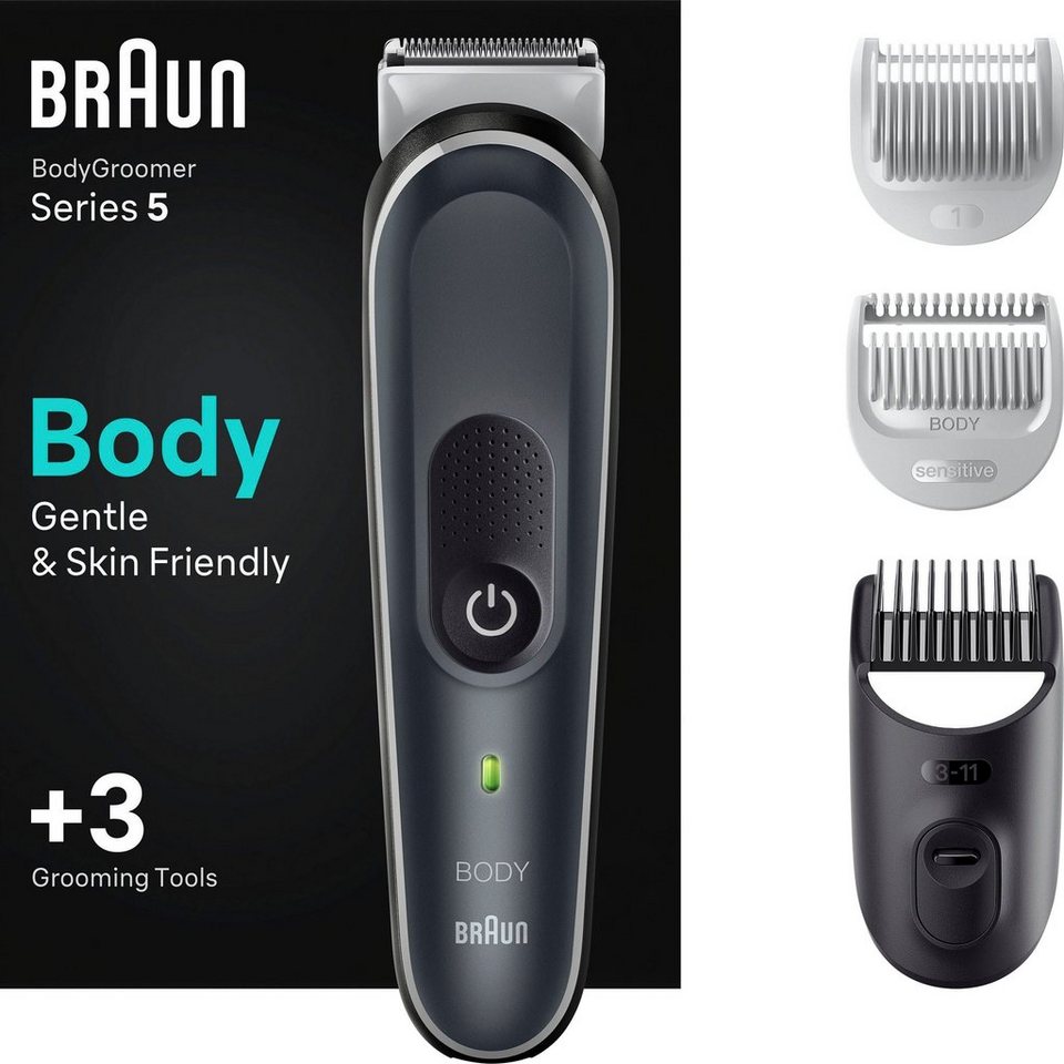 Braun Haarschneider Bodygroomer BG5340, SkinShield-Technologie, Wasserdicht,  Minimiert Hautverletzungen und Schnitte für ultimativen Hautkomfort