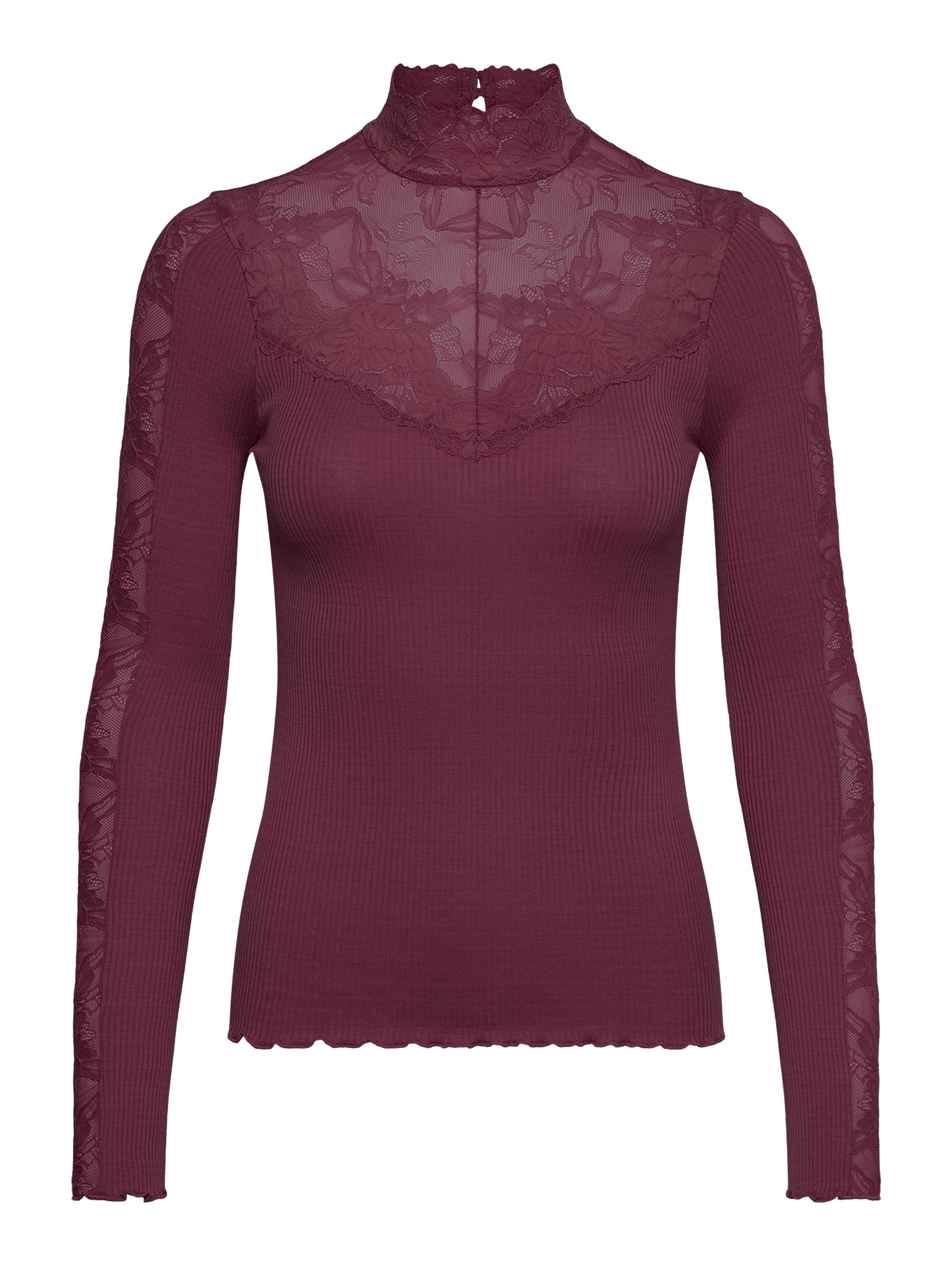 rosemunde Langarmshirt Beatha silk shirt mit Spitze, feminin, bequem, weich günstig online kaufen