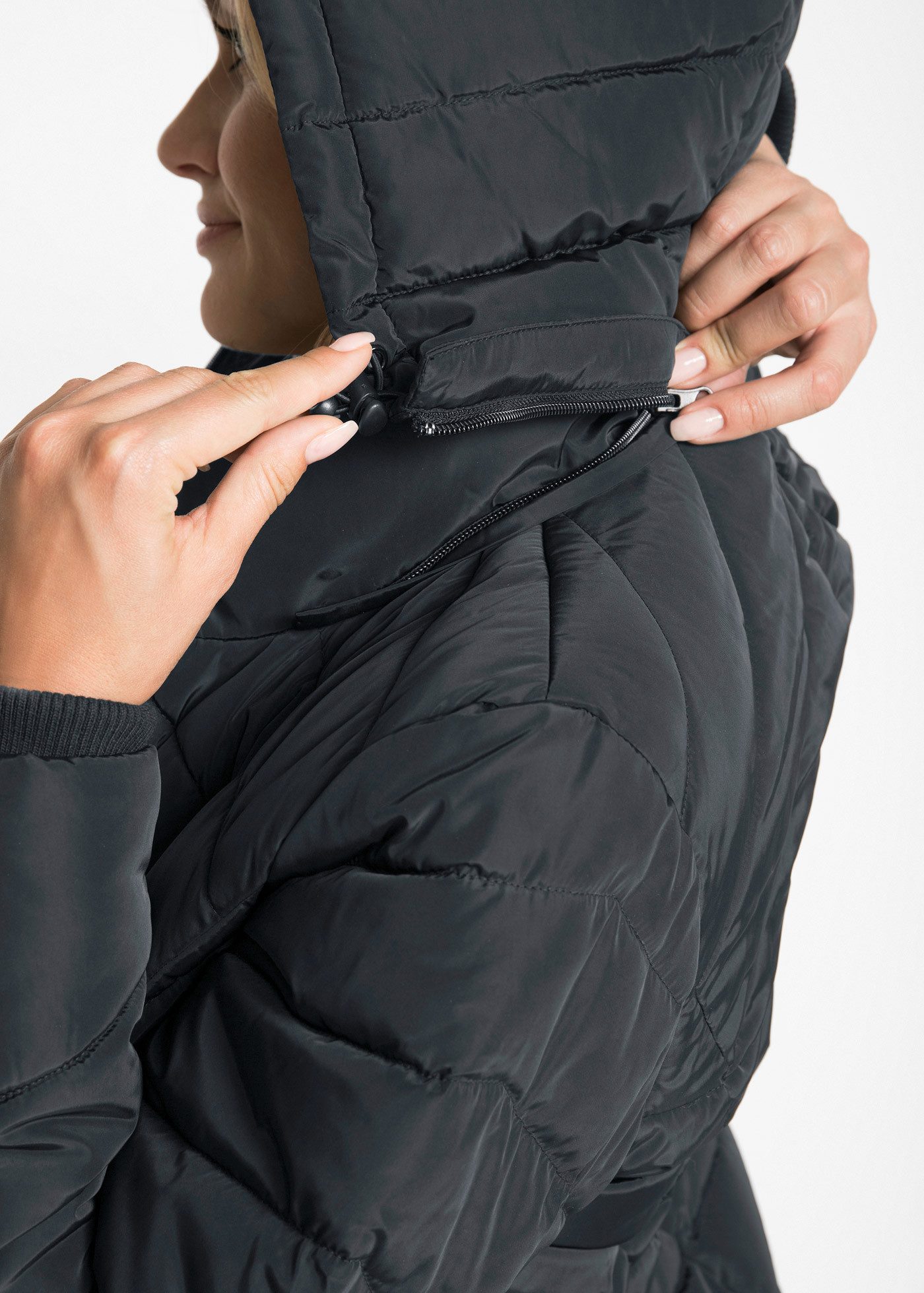 bonprix Steppjacke mit wattierter Füllung, mit abnehmbarer Kapuze, pflegeleicht