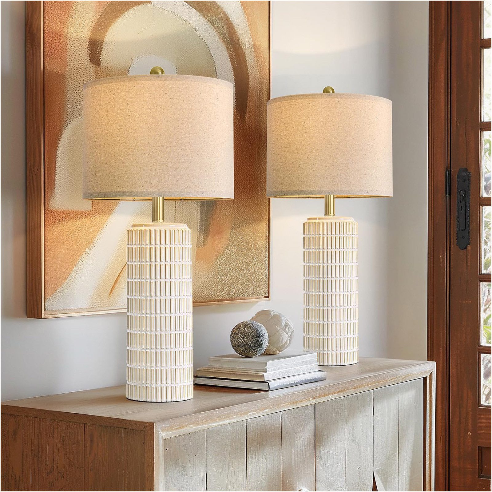 Sunicol LED Schreibtischlampe Dimmable Keramiktischlampe mit Fernbedienung, günstig online kaufen