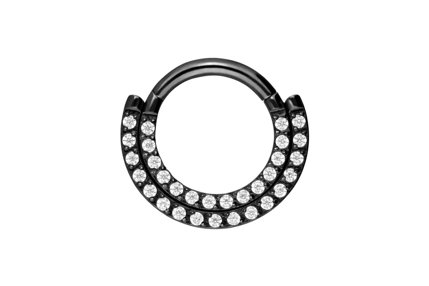 Piercing-Set Titan Segmentring Clicker 2 KRISTALLREIHEN