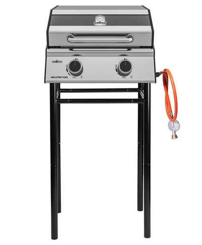 Grillfürst Camping-Gasgrill Grillfürst G201E 2-Brenner Gasgrill portabel v2 - Campinggrill / Balkongrill 50mbar - inkl. Untergestell