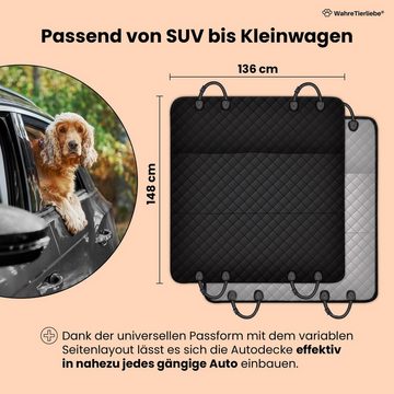 Wahre Tierliebe Tier-Autoschondecke Hundedecke Auto Rückbank, universelle Passform, waschbar