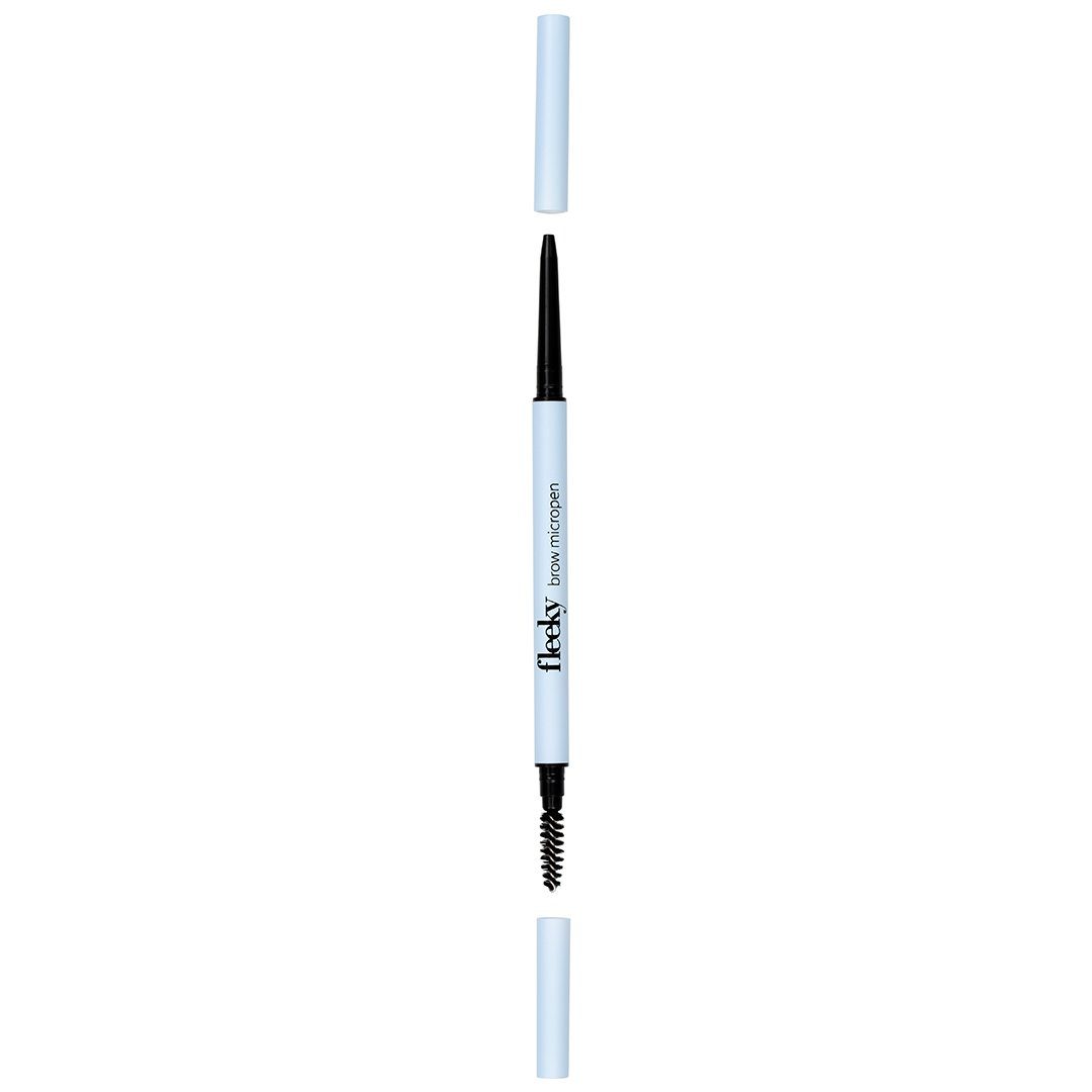 fleeky Augenbrauen-Stift & - dark Nachmalen Miene feine Pen brown mit Formen Micro Bürste fürs Eyebrow