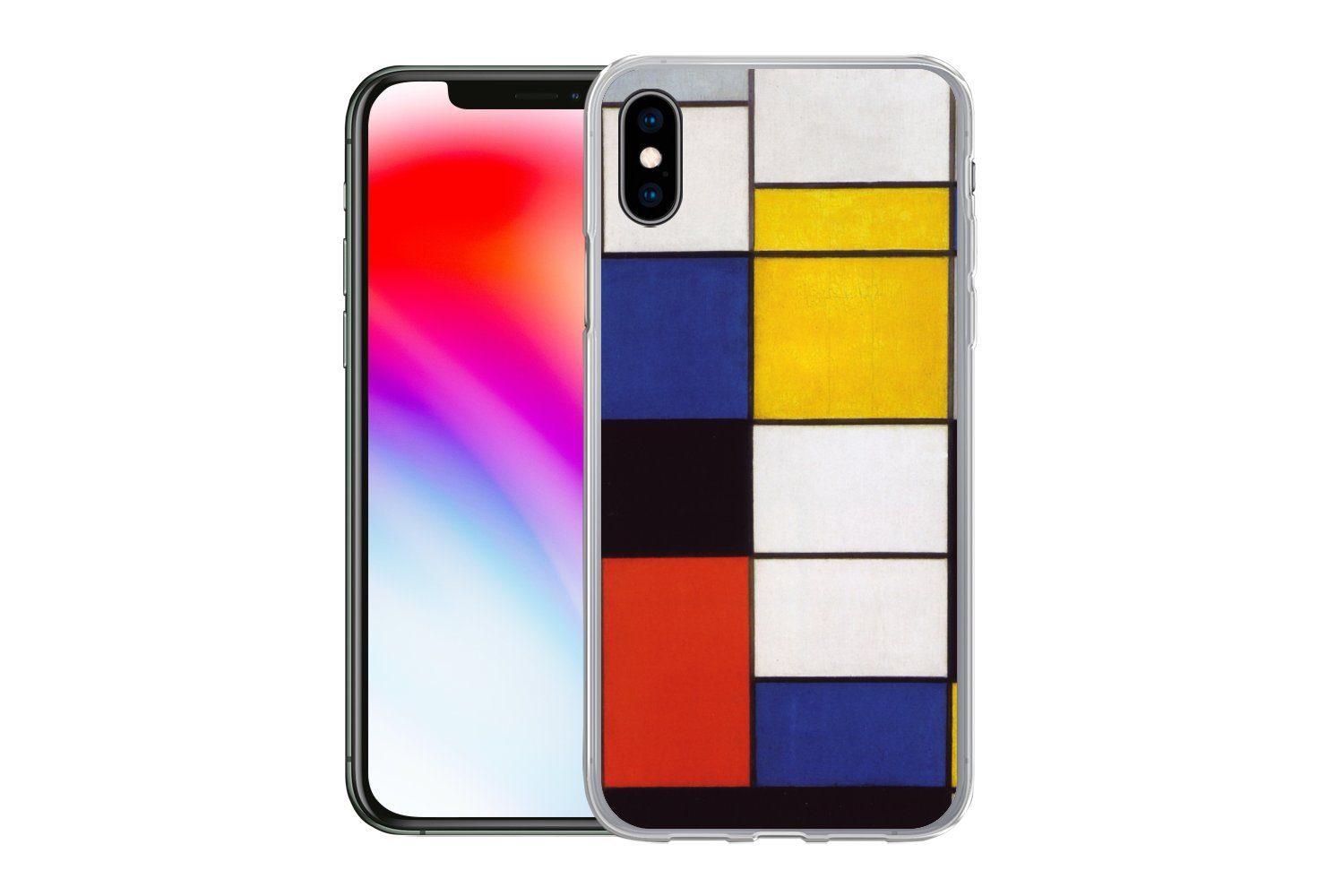MuchoWow Handyhülle für Apple iPhone XS Komposition A - Piet Mondrian, Smartphone-Bumper, Print, Handy Schutzhülle Dünn