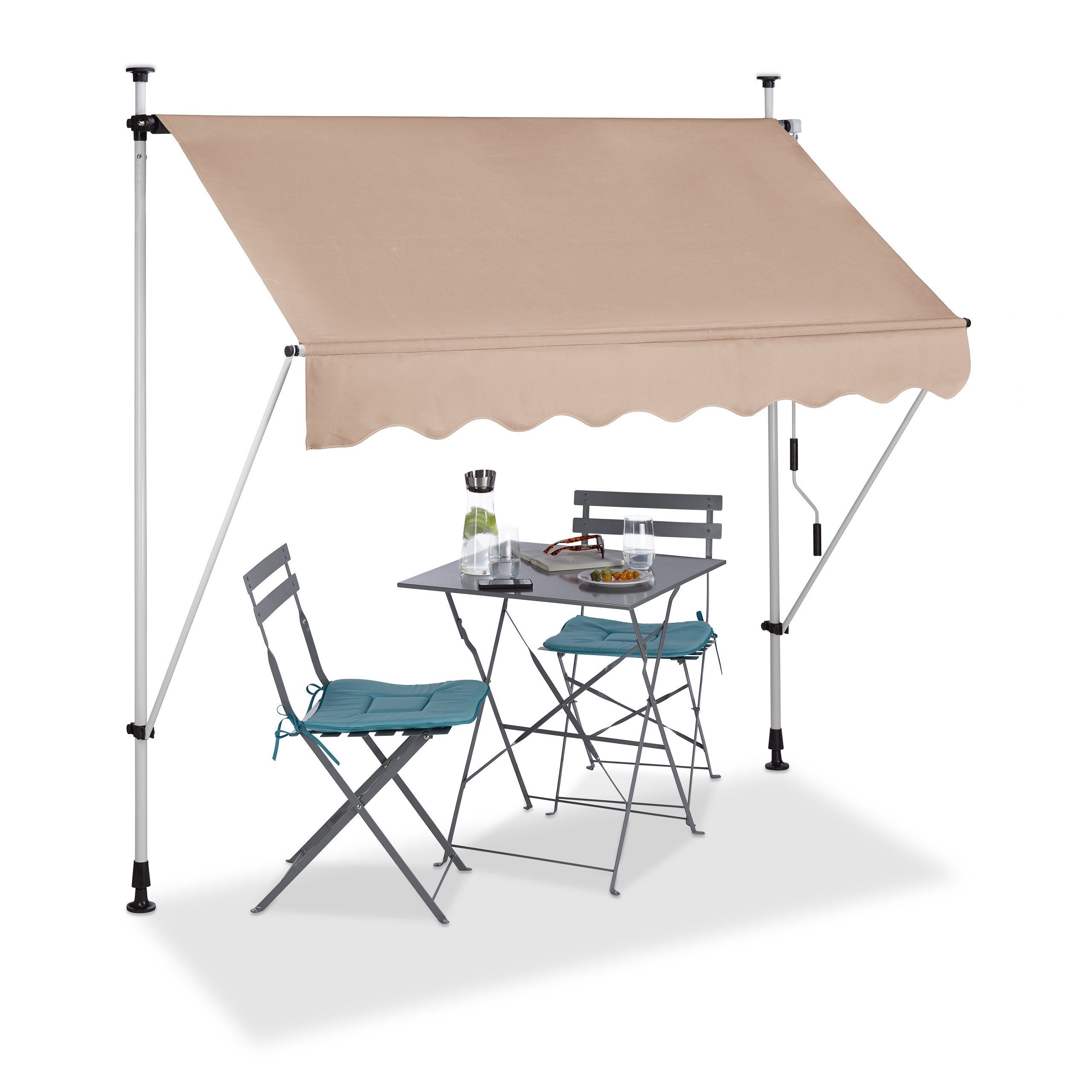 relaxdays Klemmmarkise beige 200 x 120 günstig online kaufen