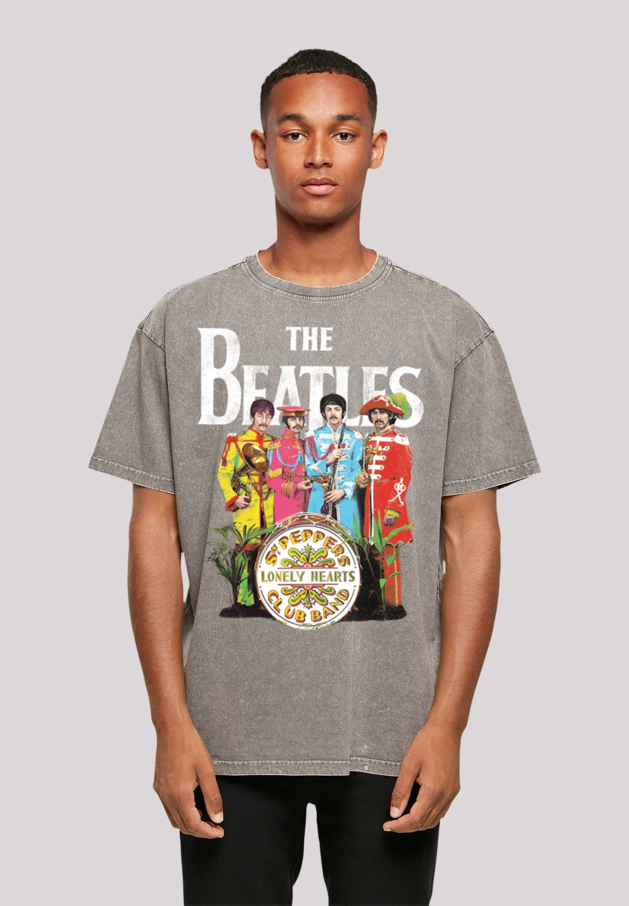 F4NT4STIC T-Shirt The Beatles Sgt Pepper Print Asphalt