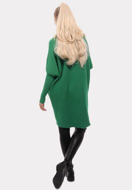YC Fashion & Style Longpullover Strickpullover asymmetrisch Plus Size mit Rollkragen (1-tlg) in Unifarbe, mit überschnittenen Schultern
