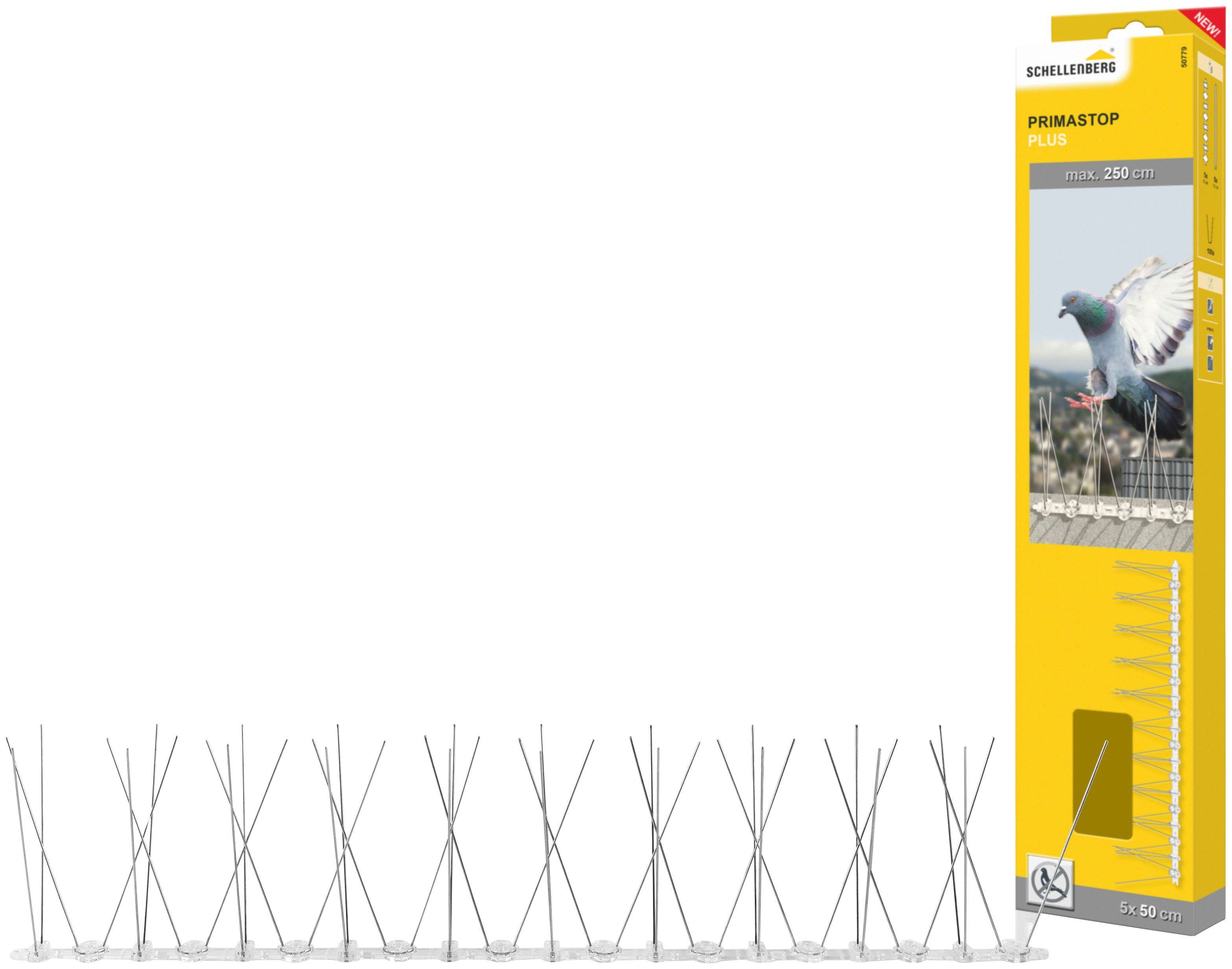 SCHELLENBERG Taubenspikes Taubenabwehr-Set Plus, 50x2x0,6 cm, Vogelabwehr aus Edelstahl, 11 cm lange Spikes
