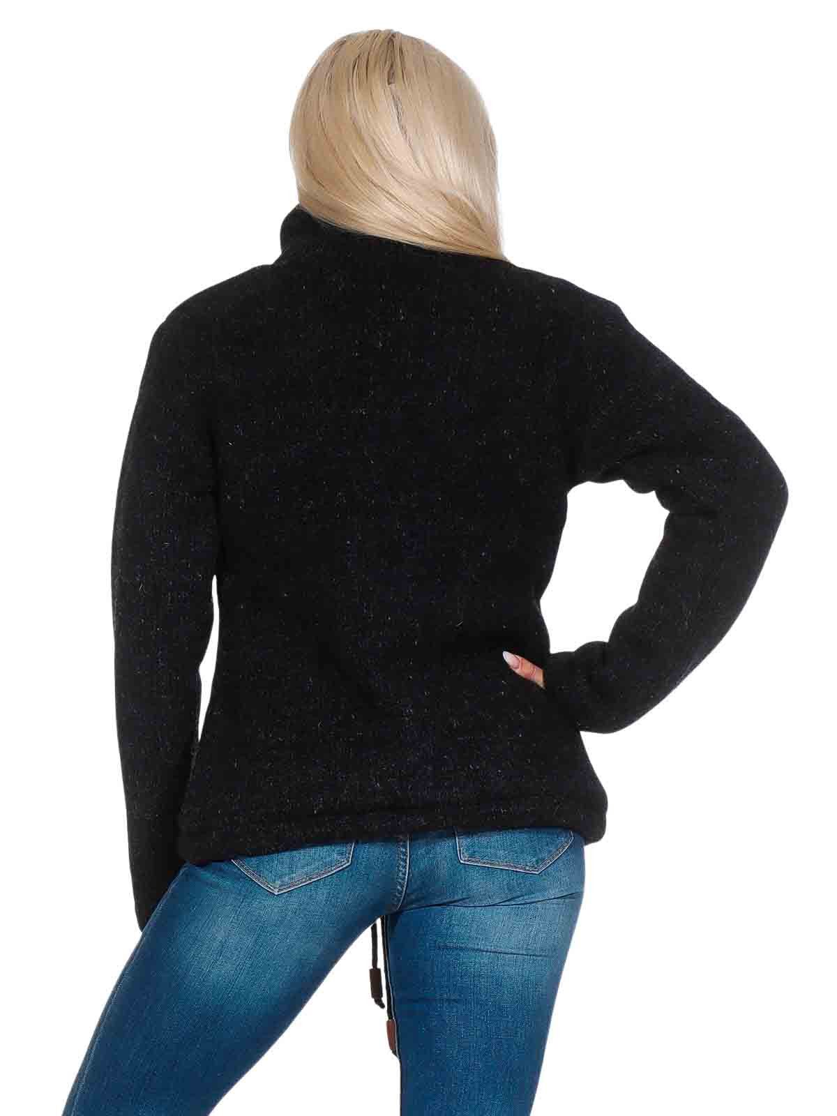KUNST UND MAGIE Kapuzenstrickjacke Damen Strickjacke gefütterte Wolljacke Strickpullover Bunt Regenbogen