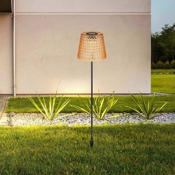 bmf-versand LED Solarleuchte Solarleuchte Garten Erdspieß Solarlampe LED Außenleuchte Solar Amber