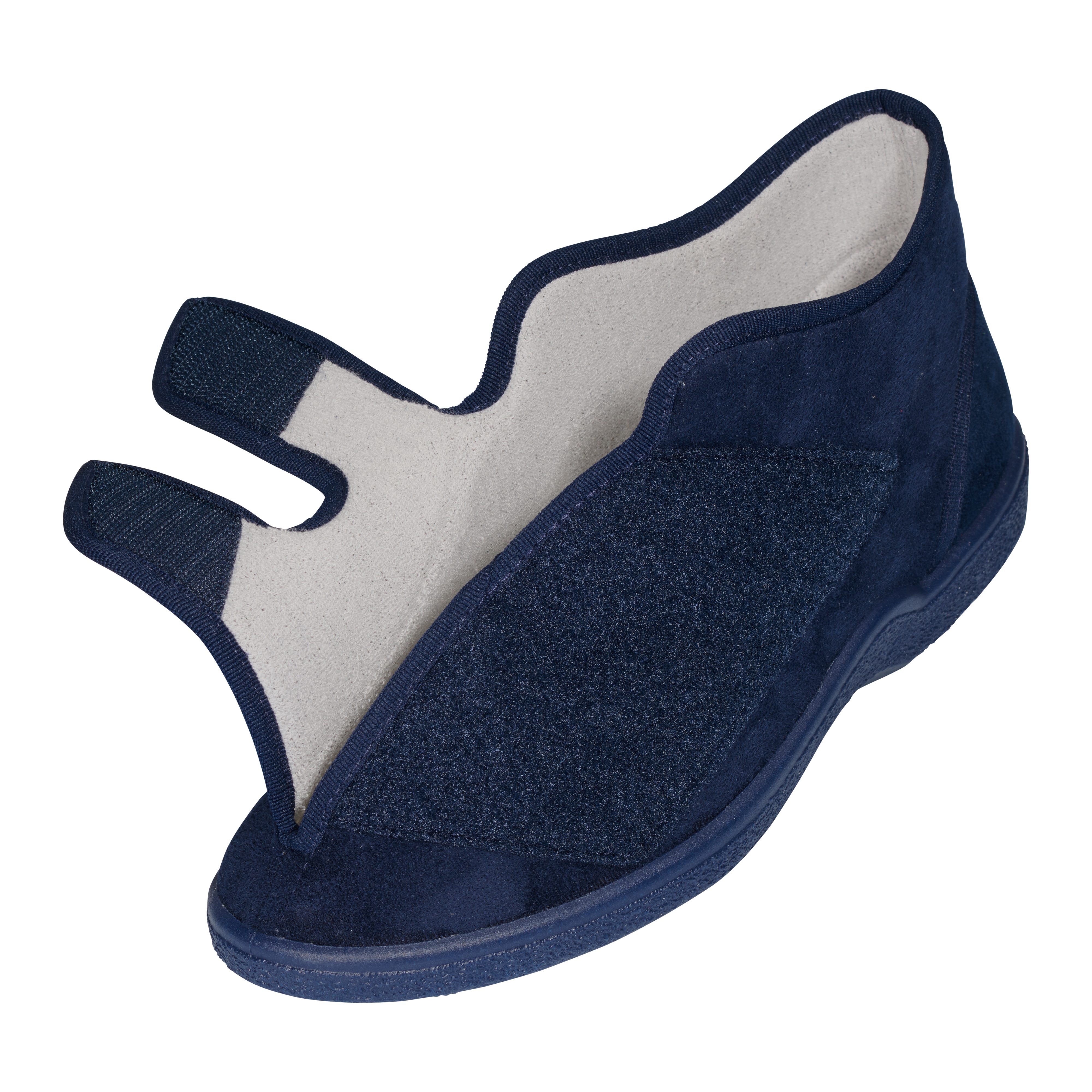 Pimed! Verbandschuh "Duo", marine, 37252, ideal auch für Diabetiker Hausschuh starker Klettverschluss für variable Weitenregulierung