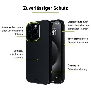 Artwizz Backcover TPU Case, Elastische Schutzhülle, Kratzresistent, Dünn, Matt-Schwarz, iPhone 15 Pro