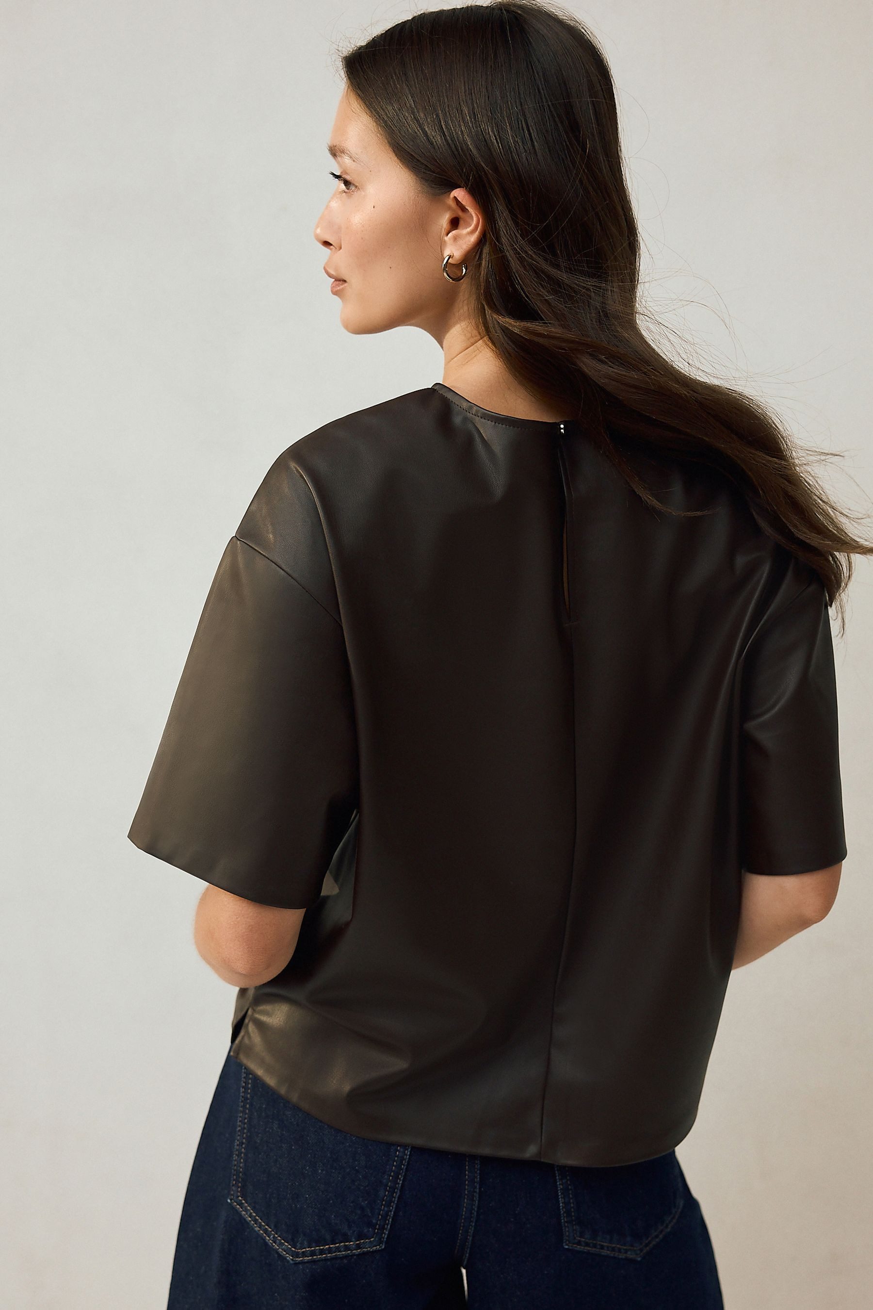 Next T-Shirt T-Shirt aus Kunstleder (1-tlg) günstig online kaufen