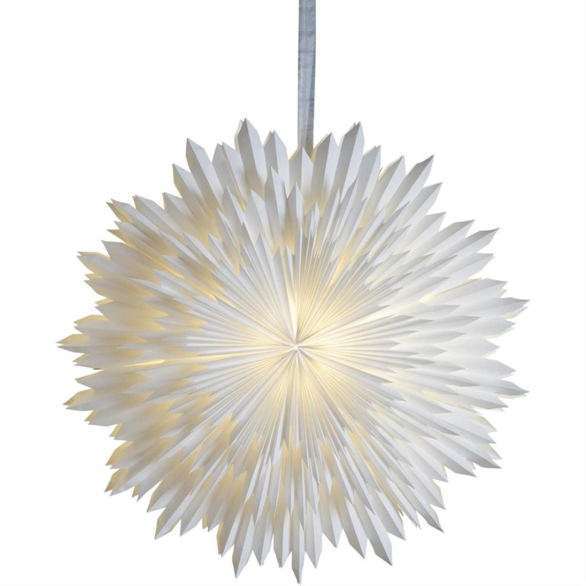 MARELIDA Papierstern Papierstern Eisblume Weihnachtsstern Faltstern 70cm Dekostern weiß