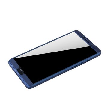König Design Handyhülle Huawei Mate 10, Huawei Mate 10 Handyhülle 360 Grad Schutz Full Cover Blau