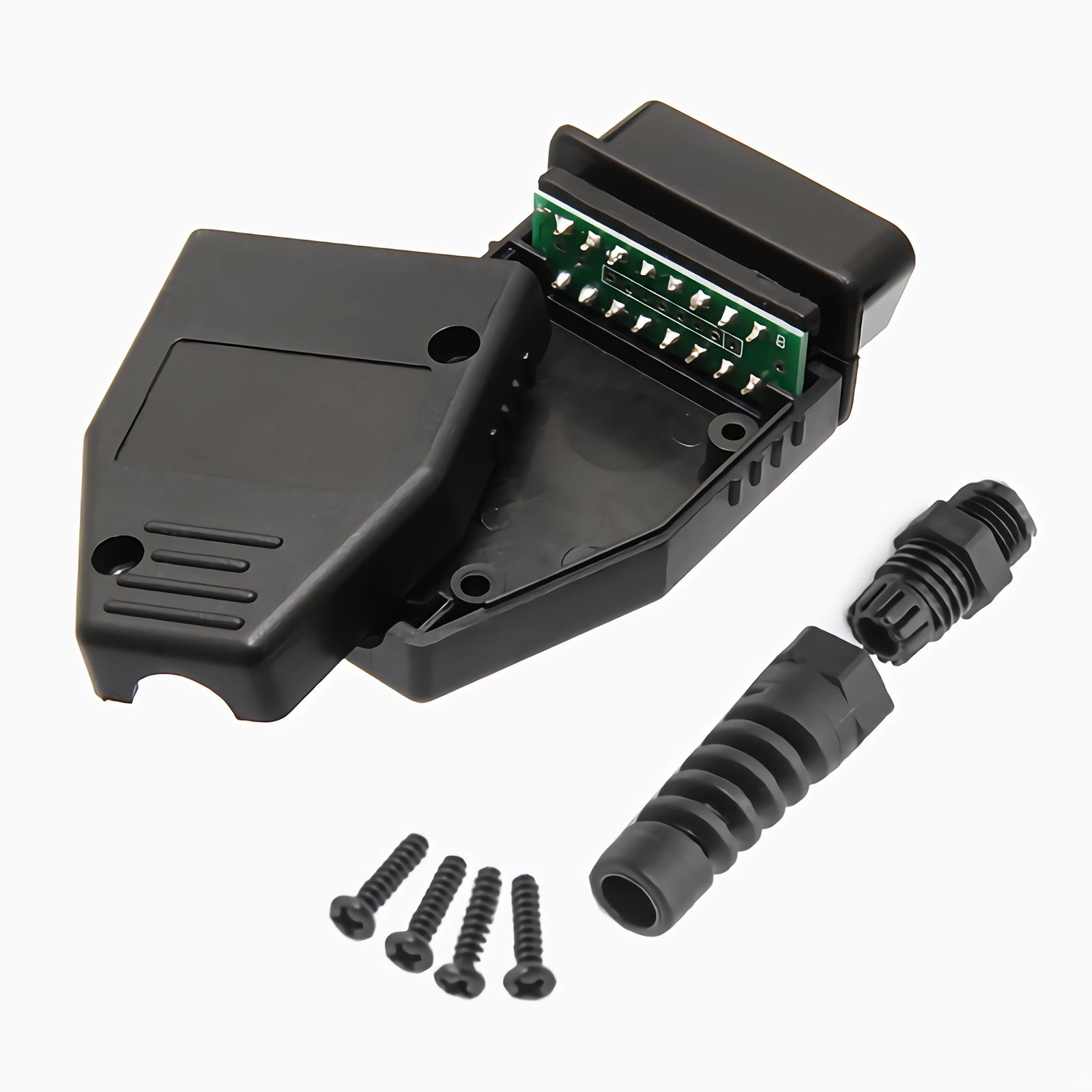Bolwins I26C OBD2 Diagnose 16Pin Ersatz Reparatur Konfektionierung OBD II Auto Auto-Adapter OBD II 16-Pin Stecker (J1962, männlich) zu Offenes Kabelende / Lötanschluss für Platine, 0 cm, Bausatz zur Herstellung individueller Diagnosekabel
