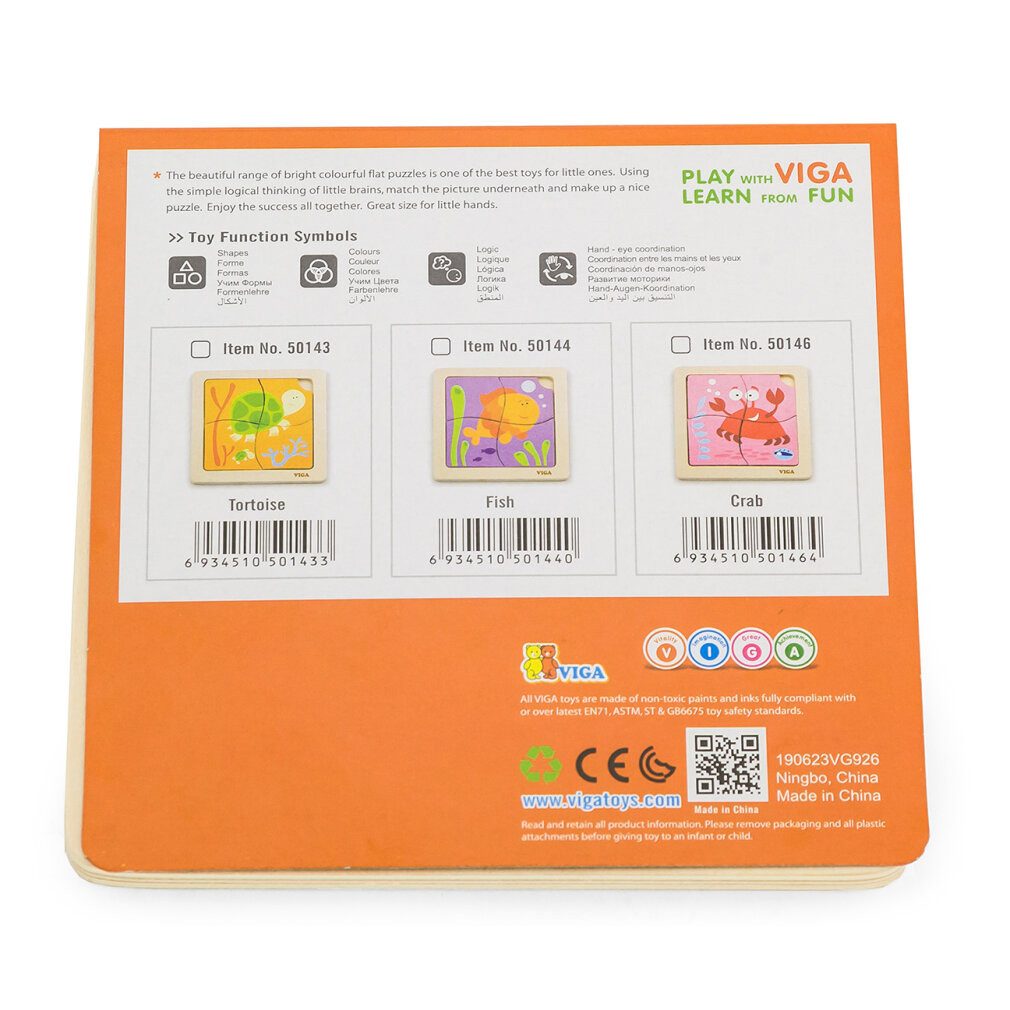 Viga® Holzspielzeug Spiel Viga 50144 Handliches flaches Puzzle - Fisch