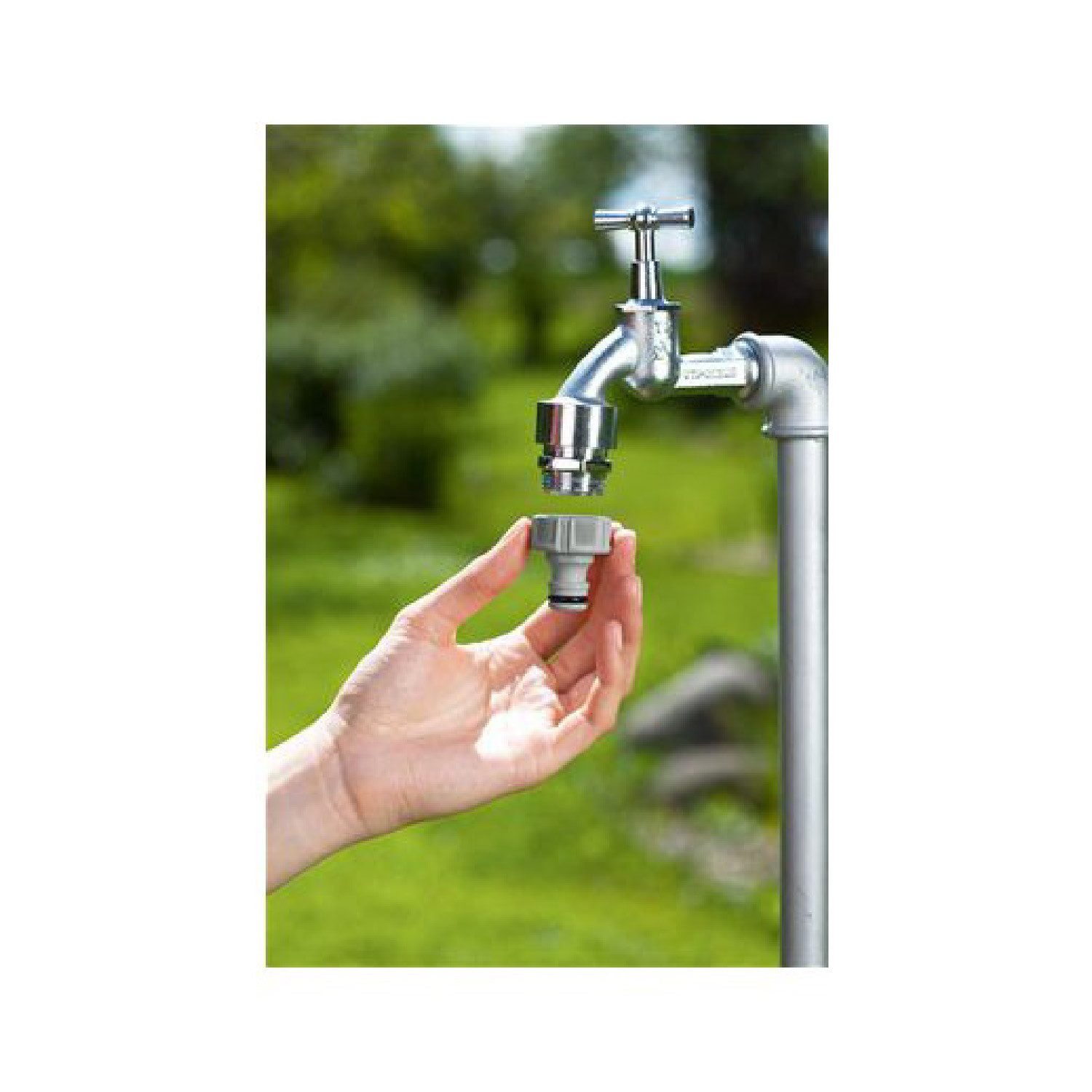 Bradas Schlauchadapter Kunststoff Steckkupplung 3/4" 26,5mm Hahnstück Klick-Stecksystem