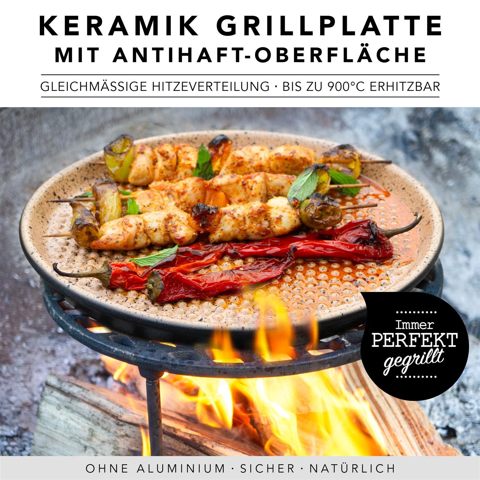 RÖMERTOPF Pizzastein Römertopf Lafer BBQ-Plancha rund