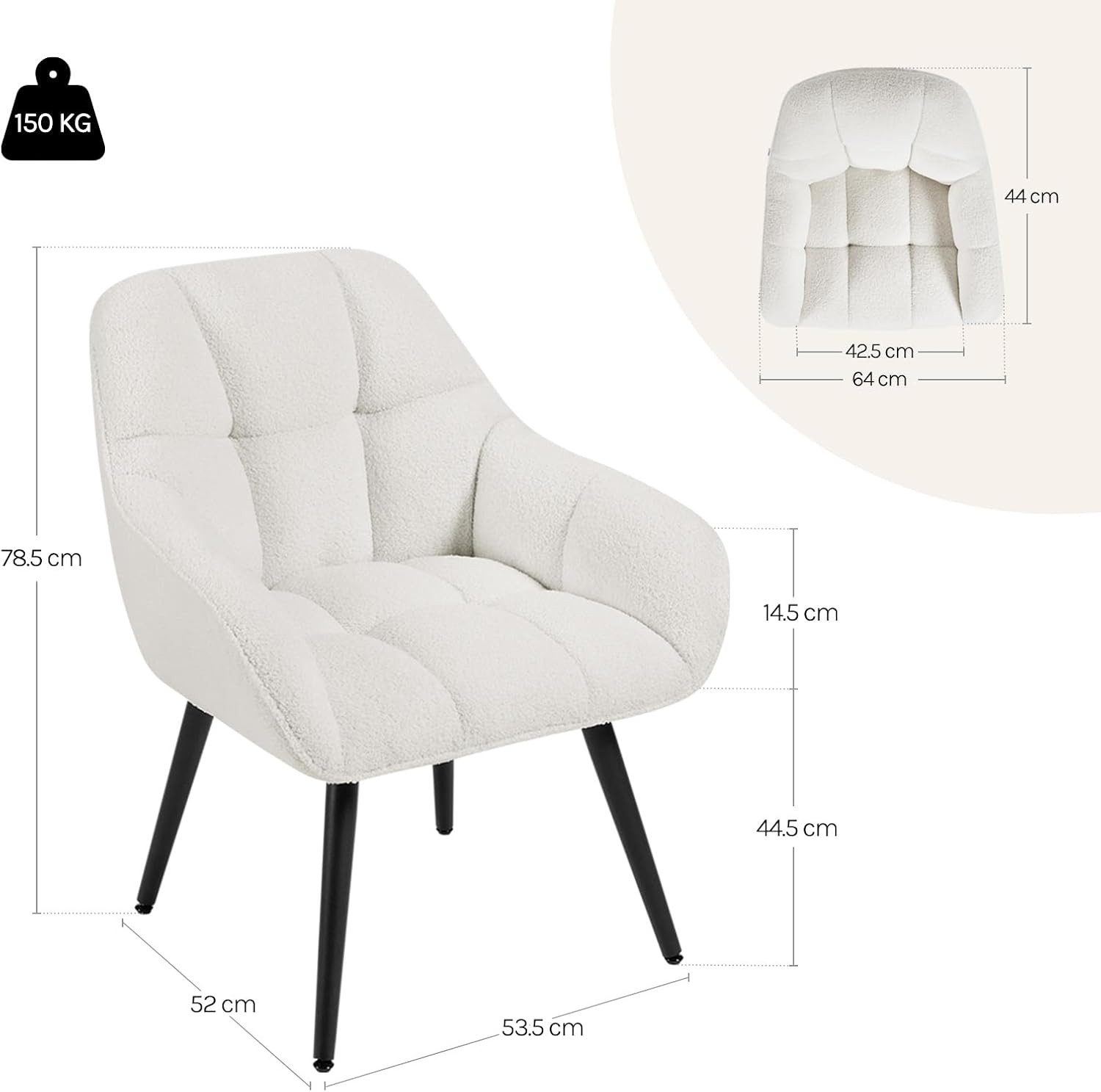 Woltu Relaxsessel (1-St), Sessel Wohnzimmer Schlafzimmer, Frottee Loungesessel