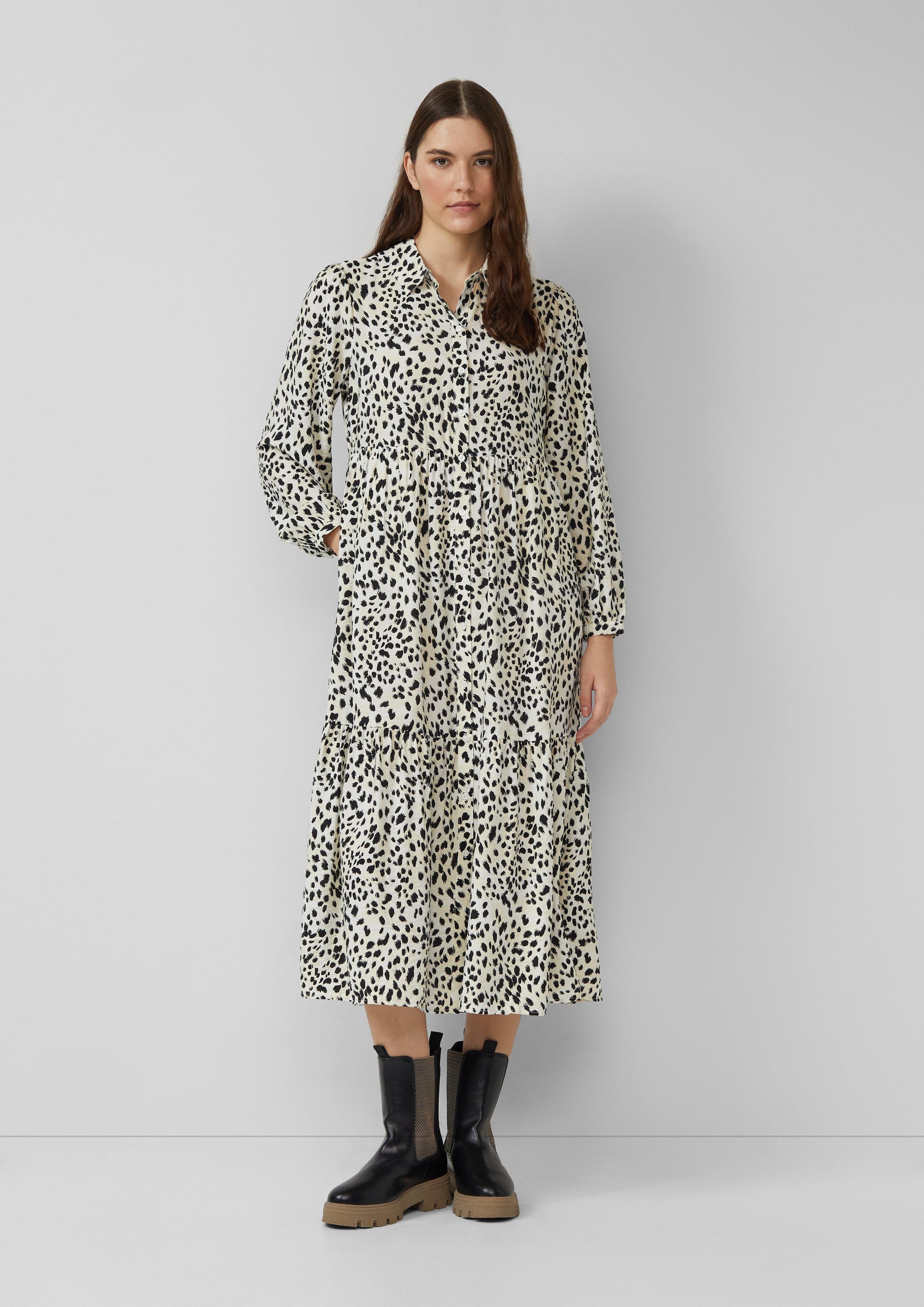 s.Oliver Maxikleid Strukturiertes Viskosemix-Kleid im A-Shape günstig online kaufen