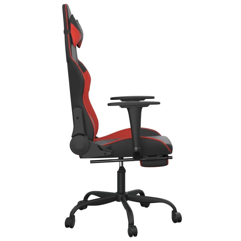 vidaXL Gaming-Stuhl Gaming-Stuhl mit Massage & (1 und rot und | St) & rot Schwarz Kunstleder Rot Schwarz Schwarz Fußstütze