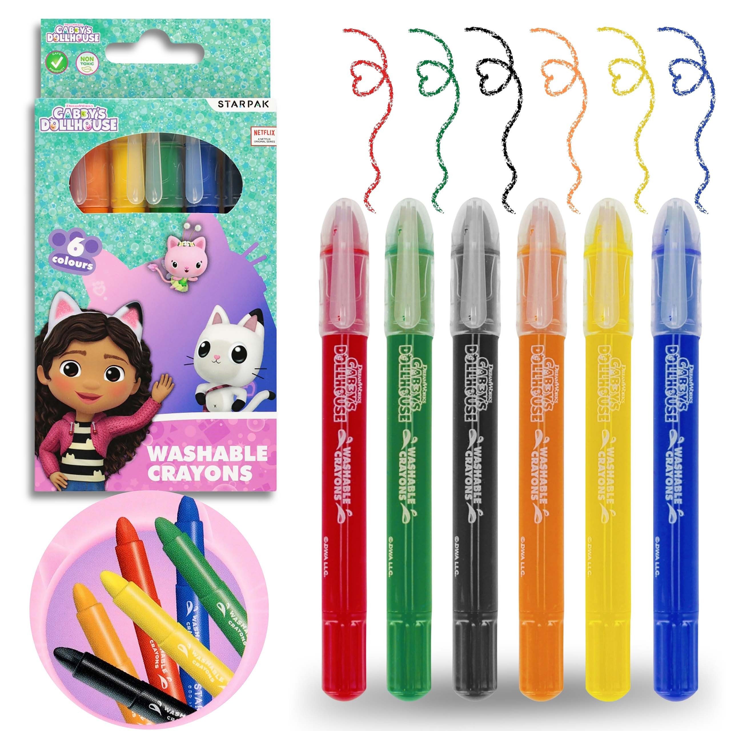 Gabby's Dollhouse Malstift Gabby's Dollhouse abwaschbare Buntstifte, Schulmalstifte 6 Farben