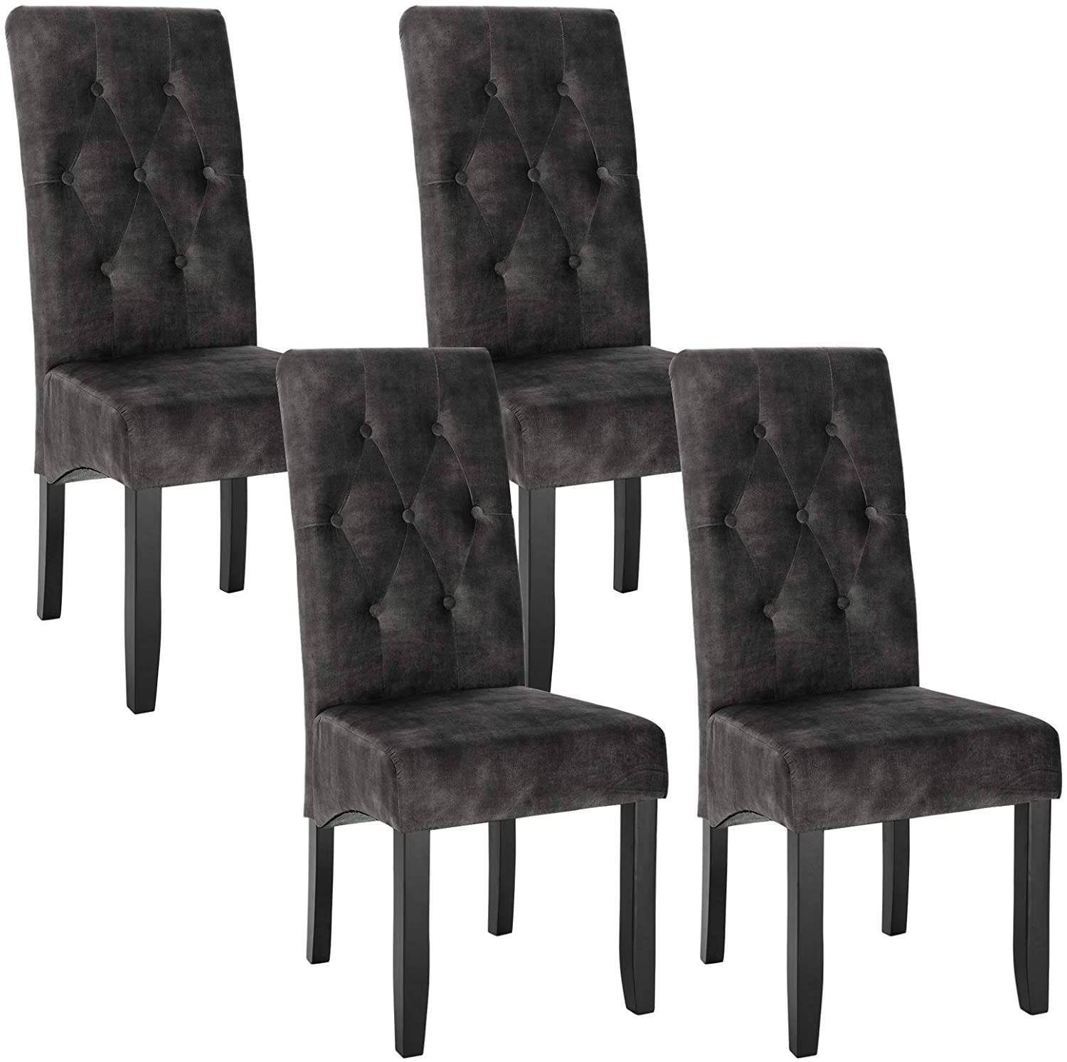 Woltu Esszimmerstuhl (Set, 4 St), Küchenstuhl mit Massivholz Beine