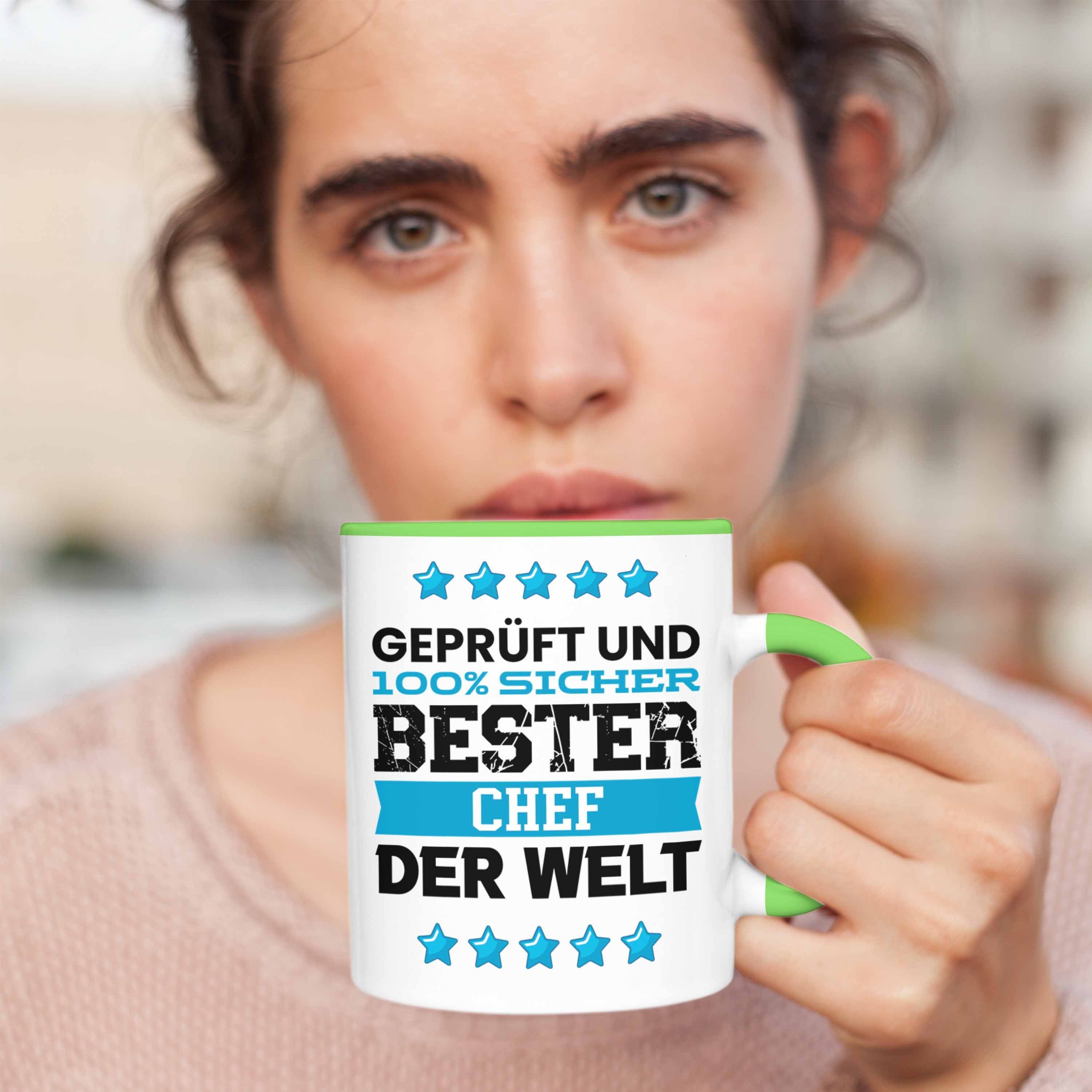 Trendation Tasse Grün Welt Chef Geburtstag - Tasse Bester Trendation Chef Der für Geschenk