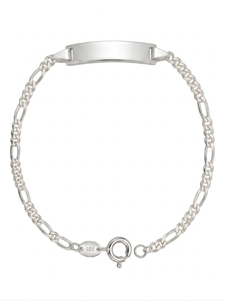 Karisma Schmuck Silberarmband Identitätsarmband Silber für Mädchen & Jungen –, Echtes 925er Silber mit Gravurfeld - Made in Italy