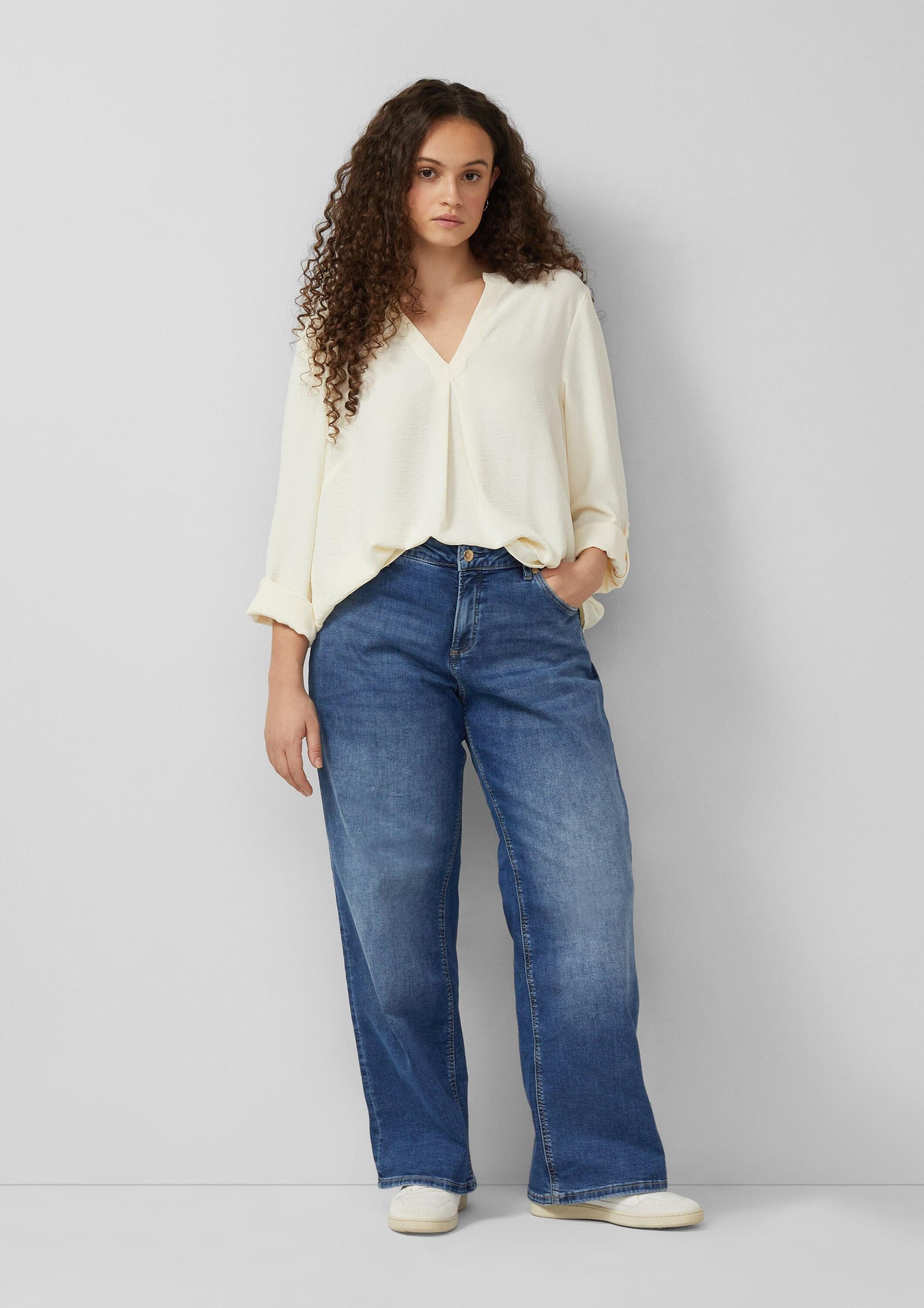 QS Langarmbluse Bluse Tunikabluse