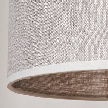 hofstein Stehlampe moderne Stehlampe aus Metall/Stoff in Schwarz/Beige/Weiß, ohne Leuchtmittel, mit Stoffschirm (23 cm) und An-/Ausschalter, Höhe 164 cm, 1 x E27