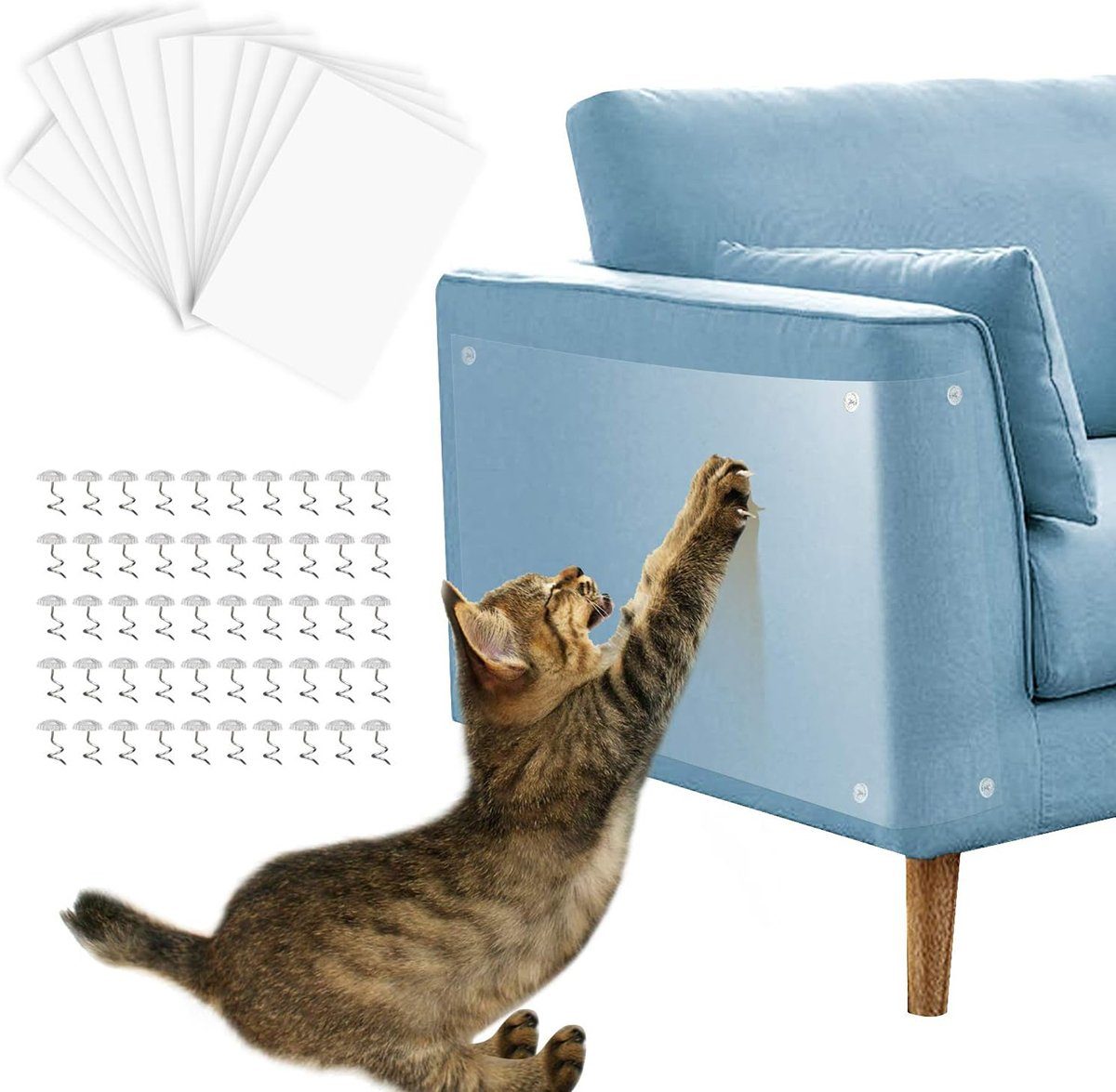 CTGtree Klebepad 5 Stück Anti-Haustier-Kratzschutz für Sofas, Sofas und Stühle