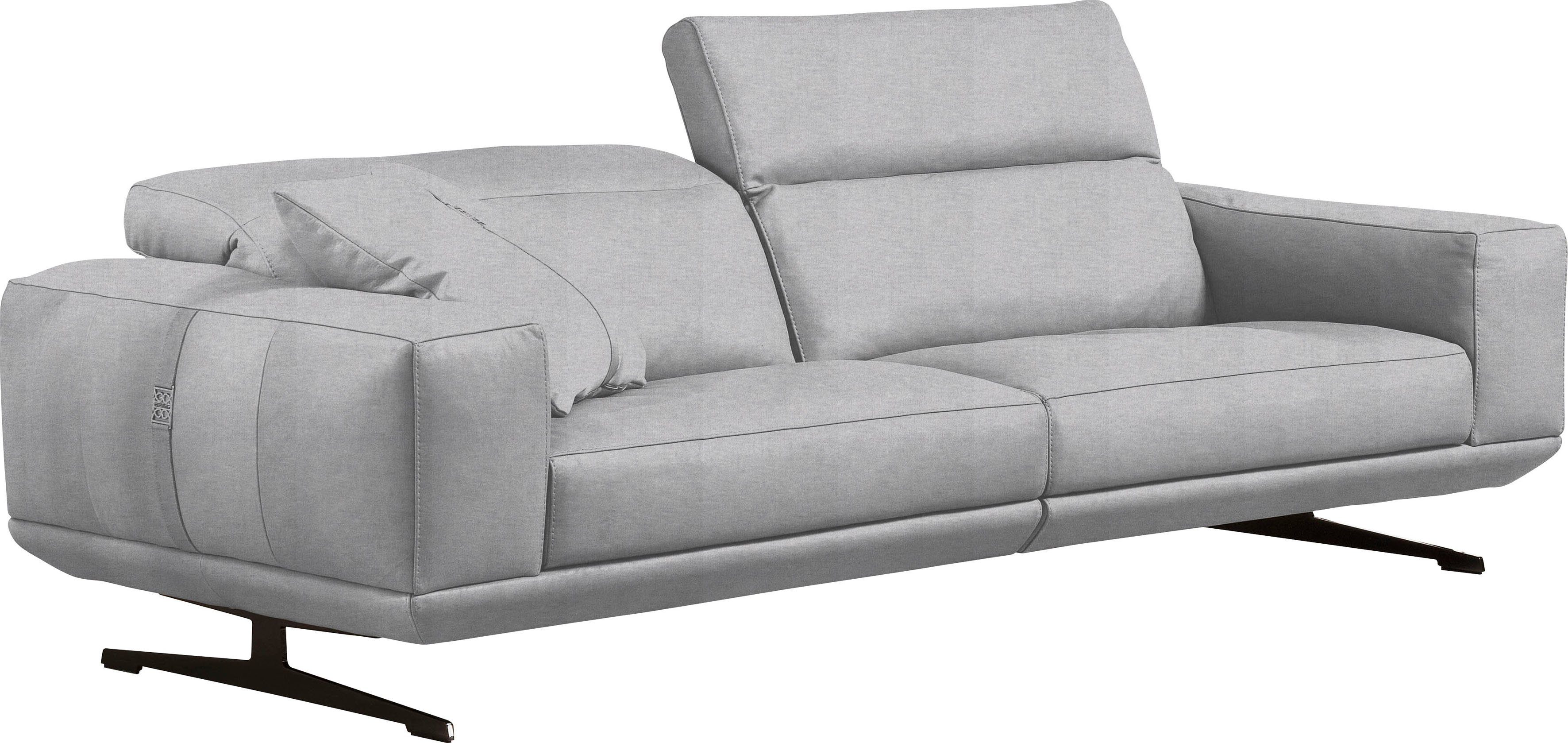 Egoitaliano 2,5-Sitzer Gloria, super bequem und hochwertige Verarbeitung, edles Design, beidseitig verstellbare Rückenelemente, mit Metallfüßen