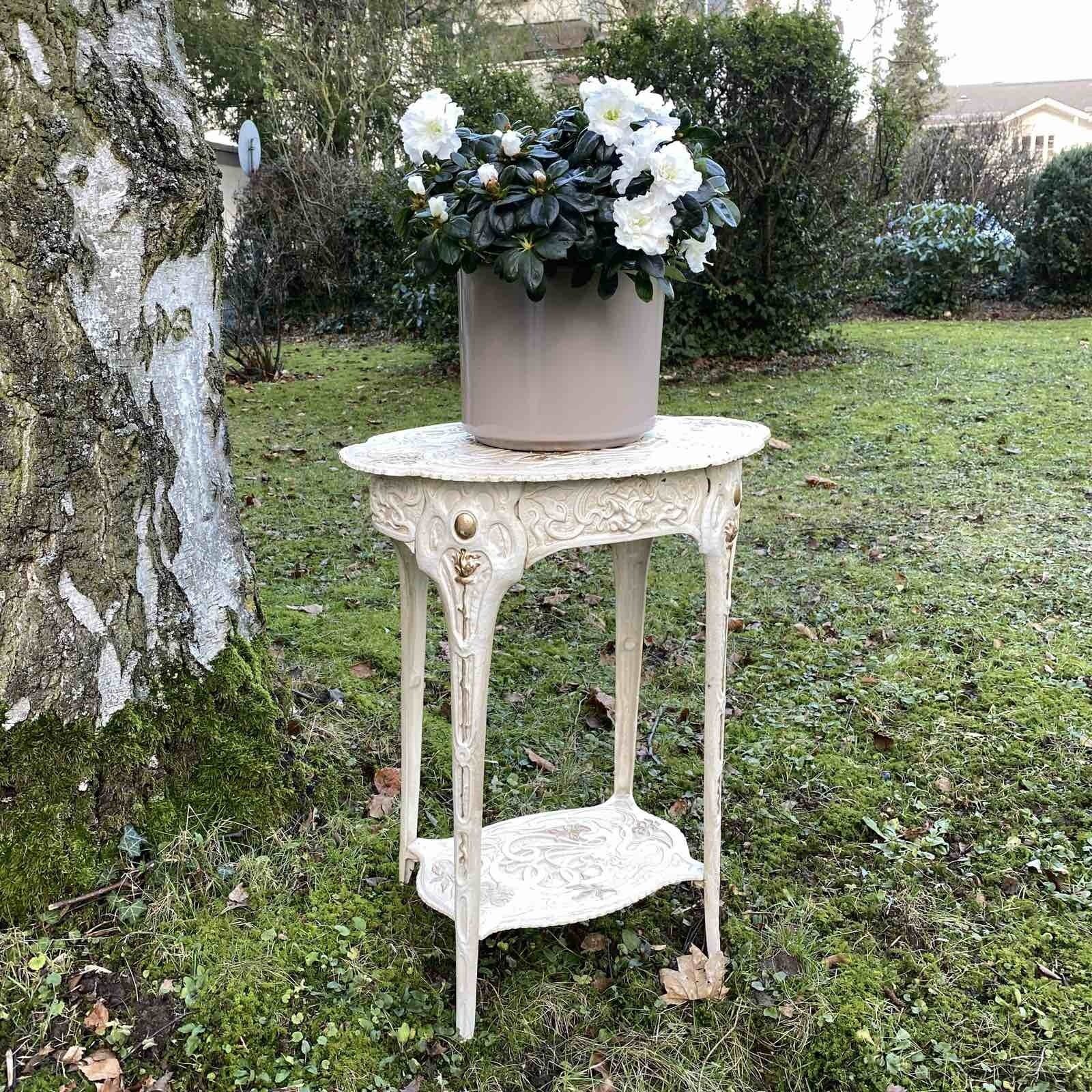 Nouveau Gartentisch Eisen Beistelltisch Aubaho Blumen Art Tisch Stil ta 60cm antik 11,5kg